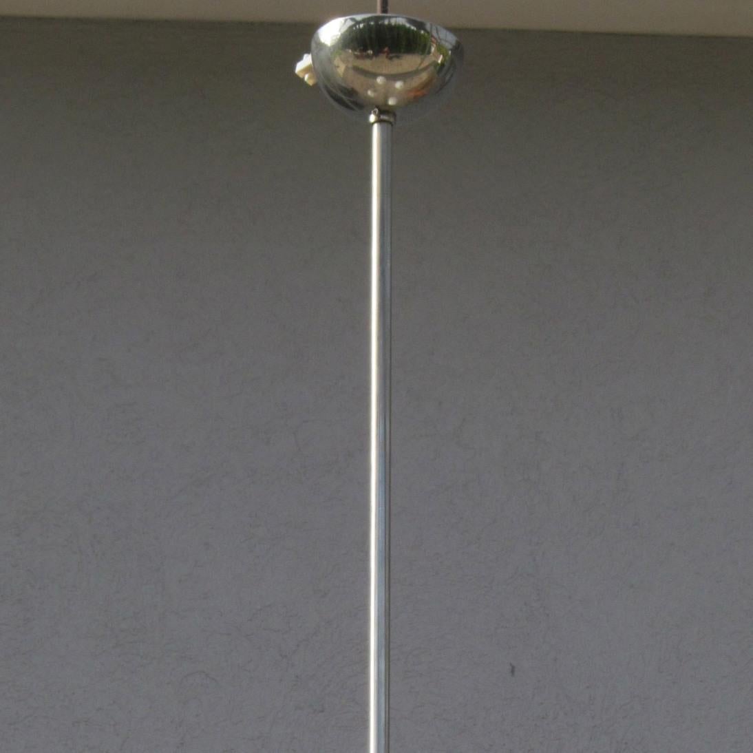 Early Bauhaus Four Opaline Sphere Lights Manji Shaped Chandelier, Germany, 1920s For Sale 12