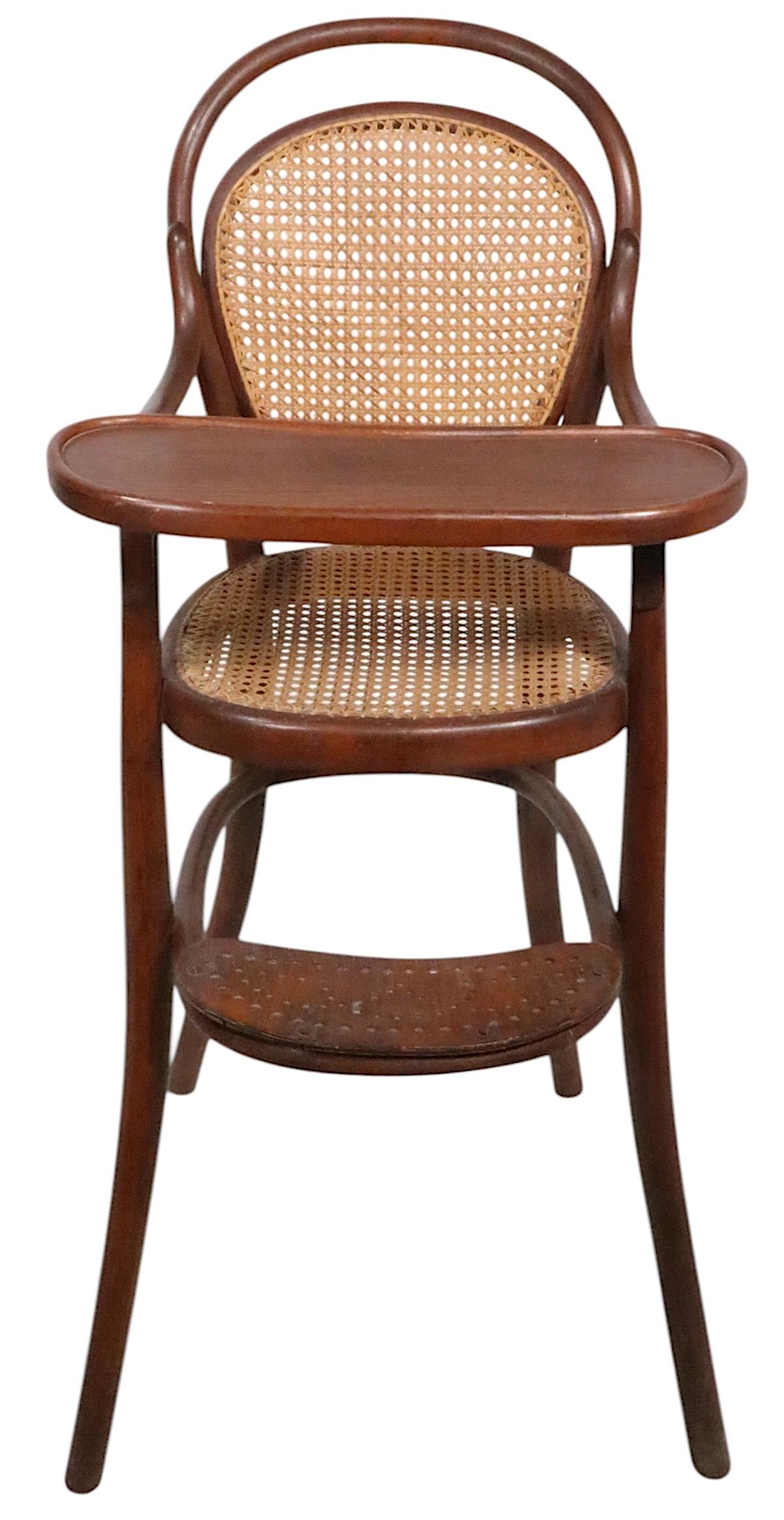 Austrian Early Bentwood  Vienna Secessionist Highchair att. to Thonet