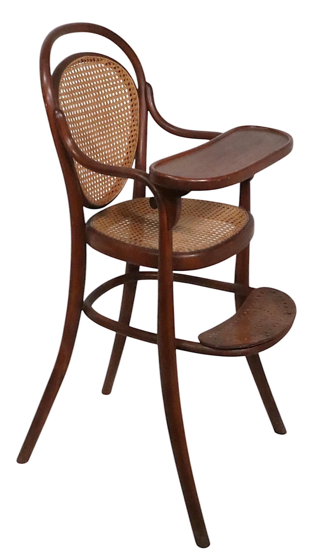 Cane Early Bentwood  Vienna Secessionist Highchair att. to Thonet