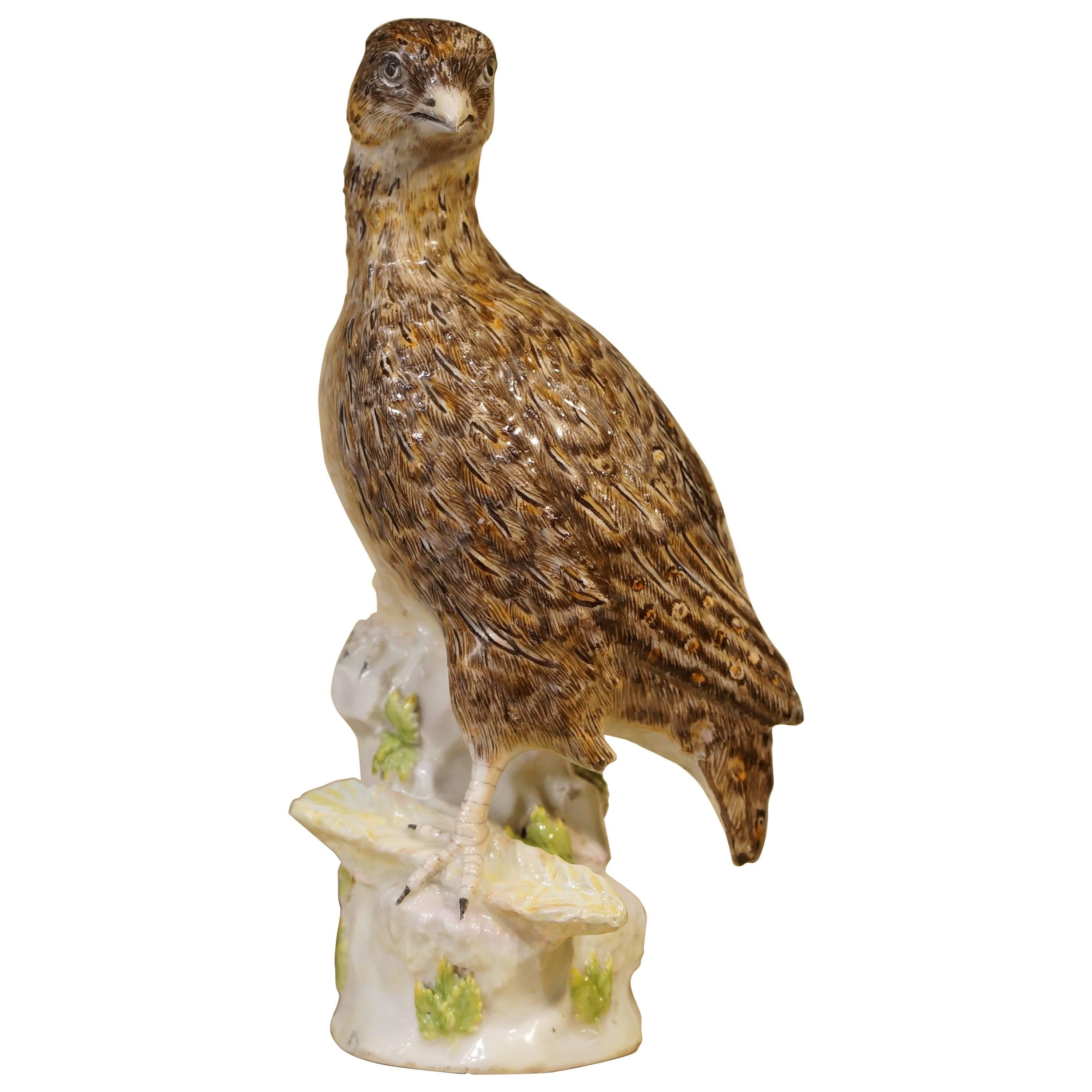 Early Berlin Porcelain Lifesize Quail, Wegely Period, circa 1755 For Sale