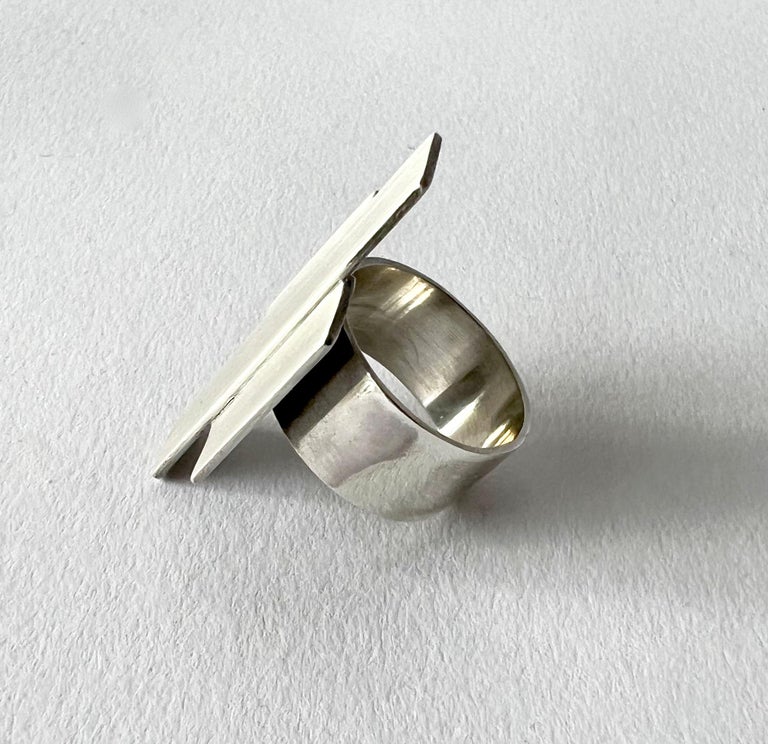 Women's Early Betty Cooke Sterling Silver American Modernist Ring For Sale