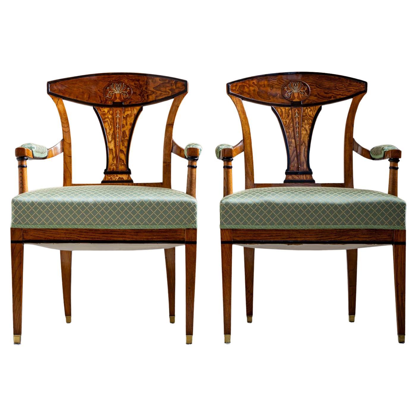 Early Biedermeier Armchairs, Vienna around 1810 For Sale