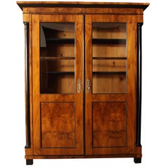Biedermeier Bookcase, Walnut Veneer, South Germany circa 1820