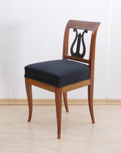 Early Biedermeier Chair, Cherry, Ebonized Lyra, South Germany, circa 1820