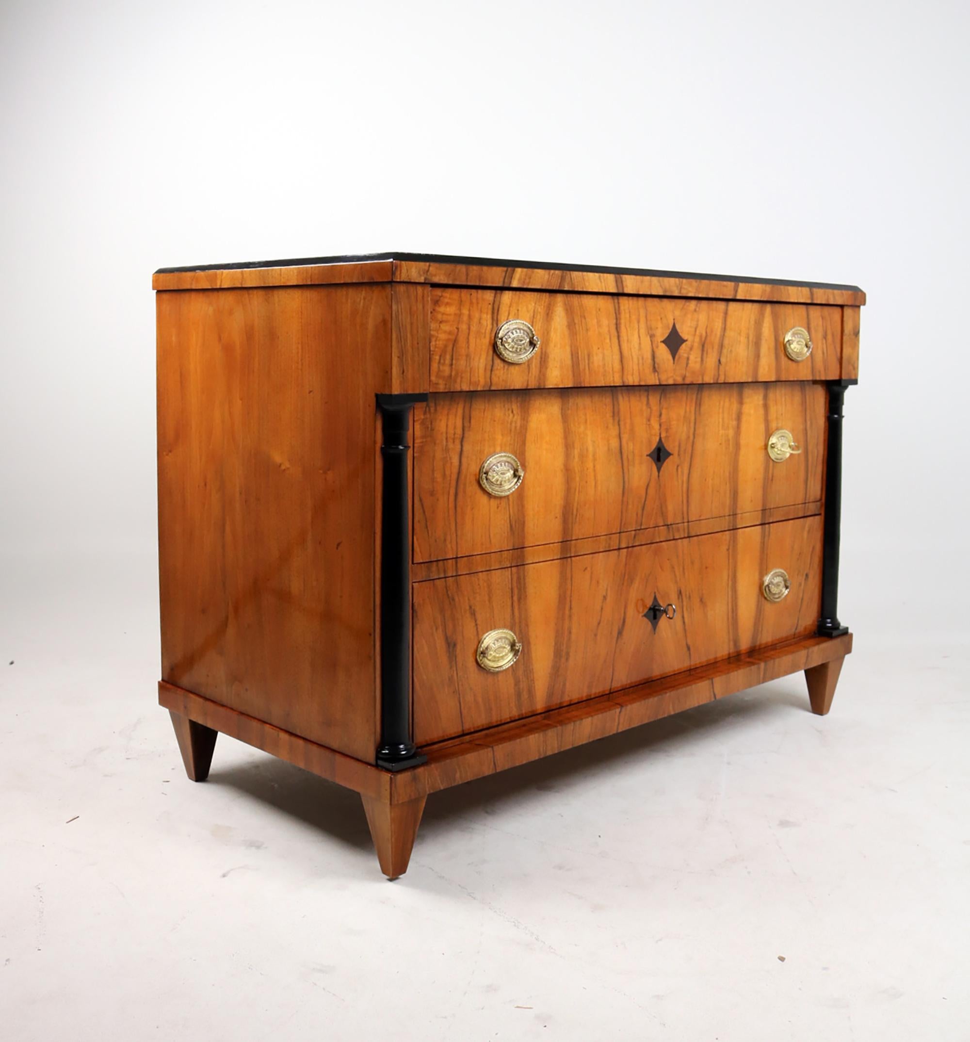 Polished Early Biedermeier Chest of Drawers