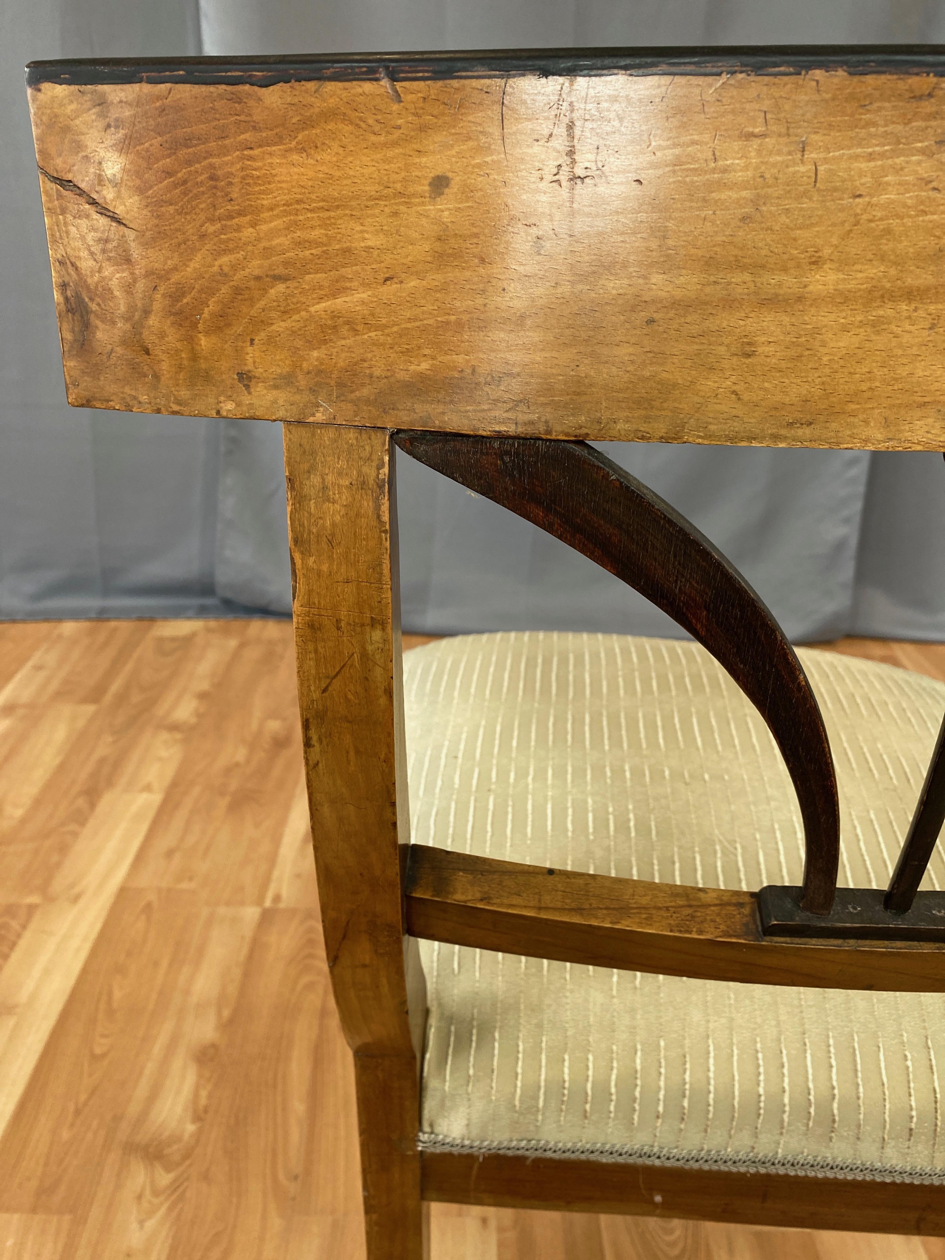 Early Biedermeier Fruitwood and Ash Armchair with Upholstered Seat, c. 1825 5