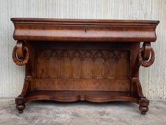 Early Biedermeier Period Walnut Console Table with Drawer, Austria, circa 1830