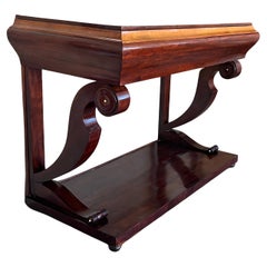 Early Biedermeier Period Walnut Console Table with Drawer, Austria, circa 1830