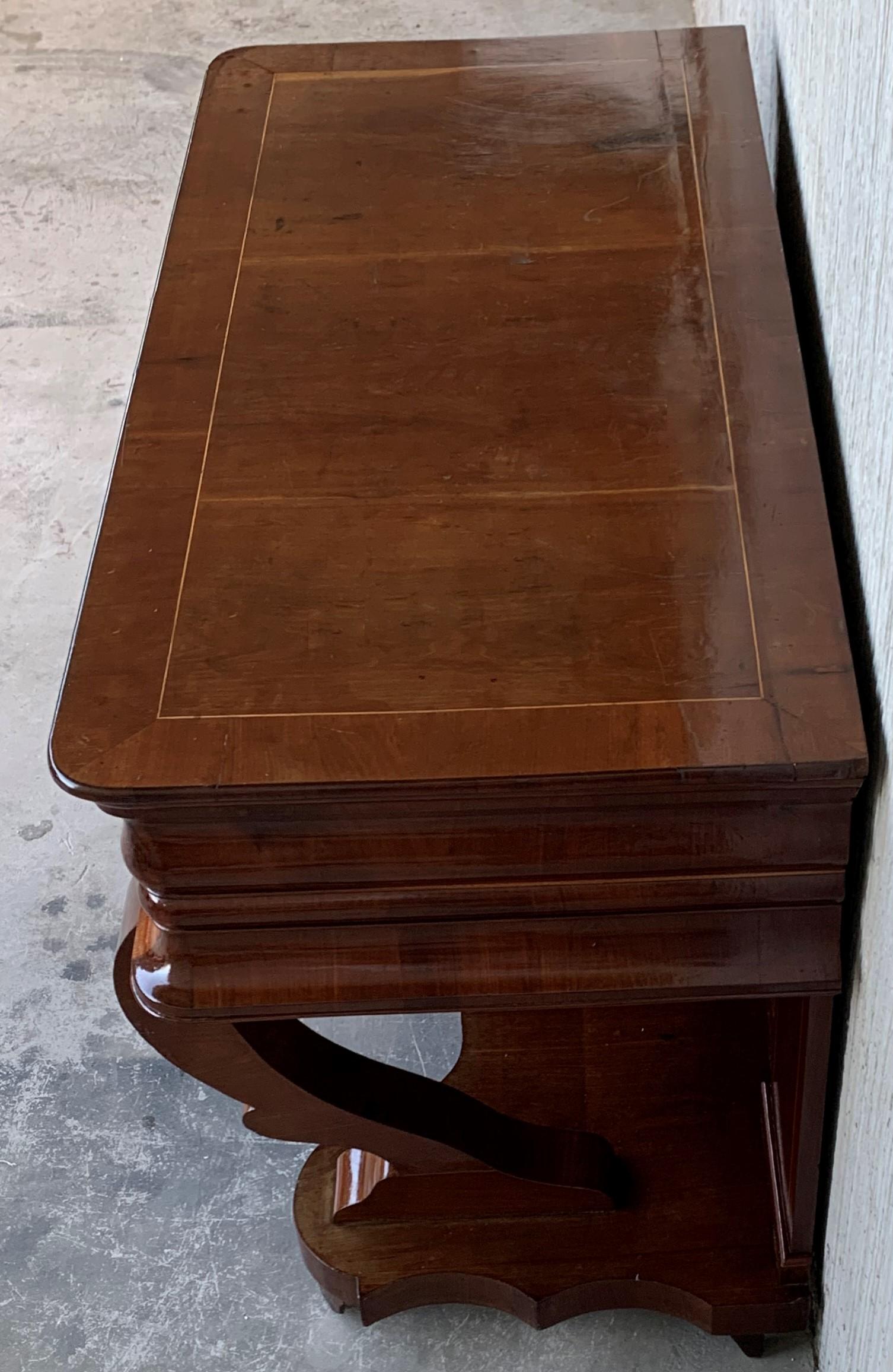 Early Biedermeier Period Walnut Console Table with Drawer, Austria, circa 1830 For Sale 2