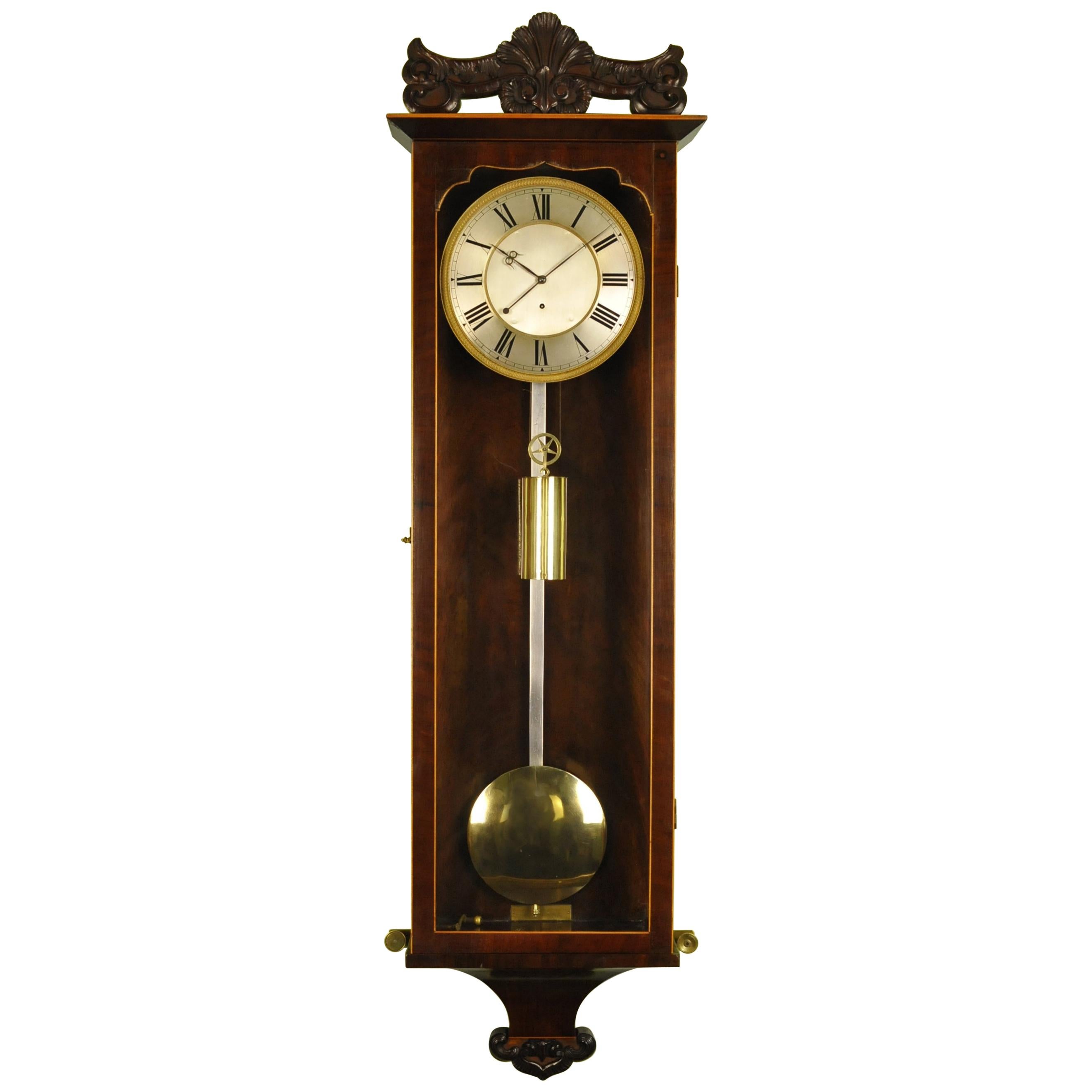Early Biedermeier Vienna Regulator Wall Clock For Sale