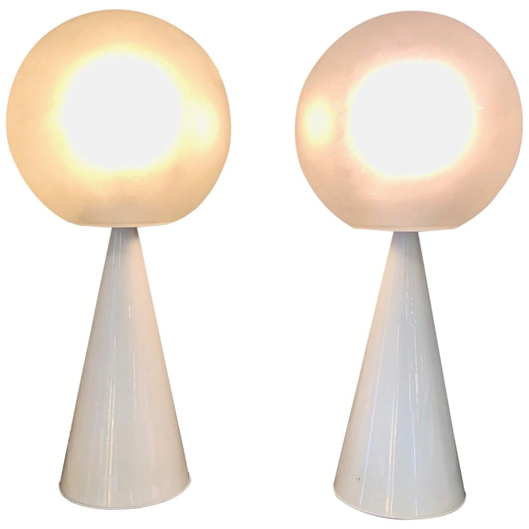 Lampe de table "Bilia" ancienne:: modèle n° 2474 de Gio Ponti pour Fontana Arte:: paire