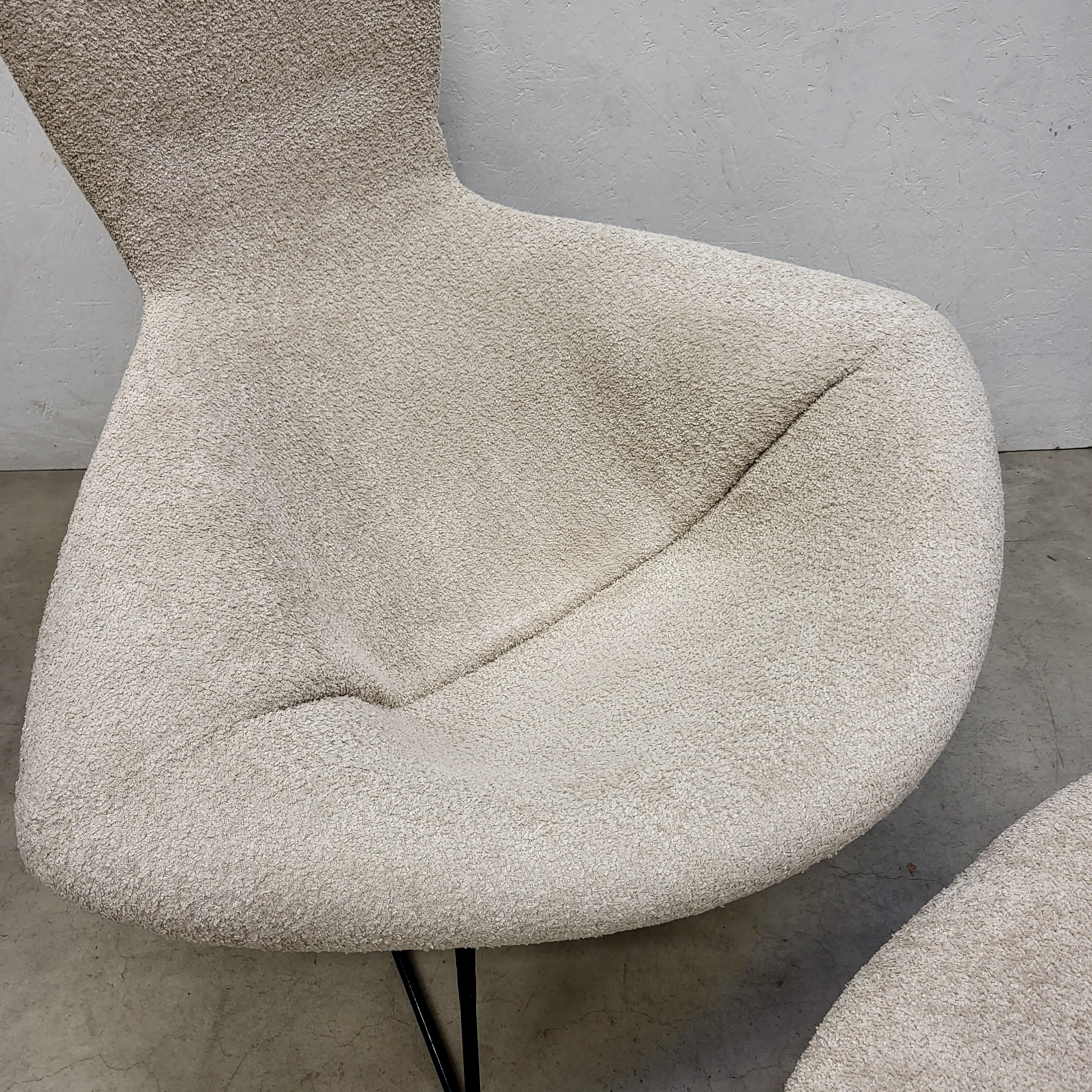 Hand-Crafted Early Bird Chair & Ottoman Bouclé by Harry Bertoia for Knoll, 1970s For Sale