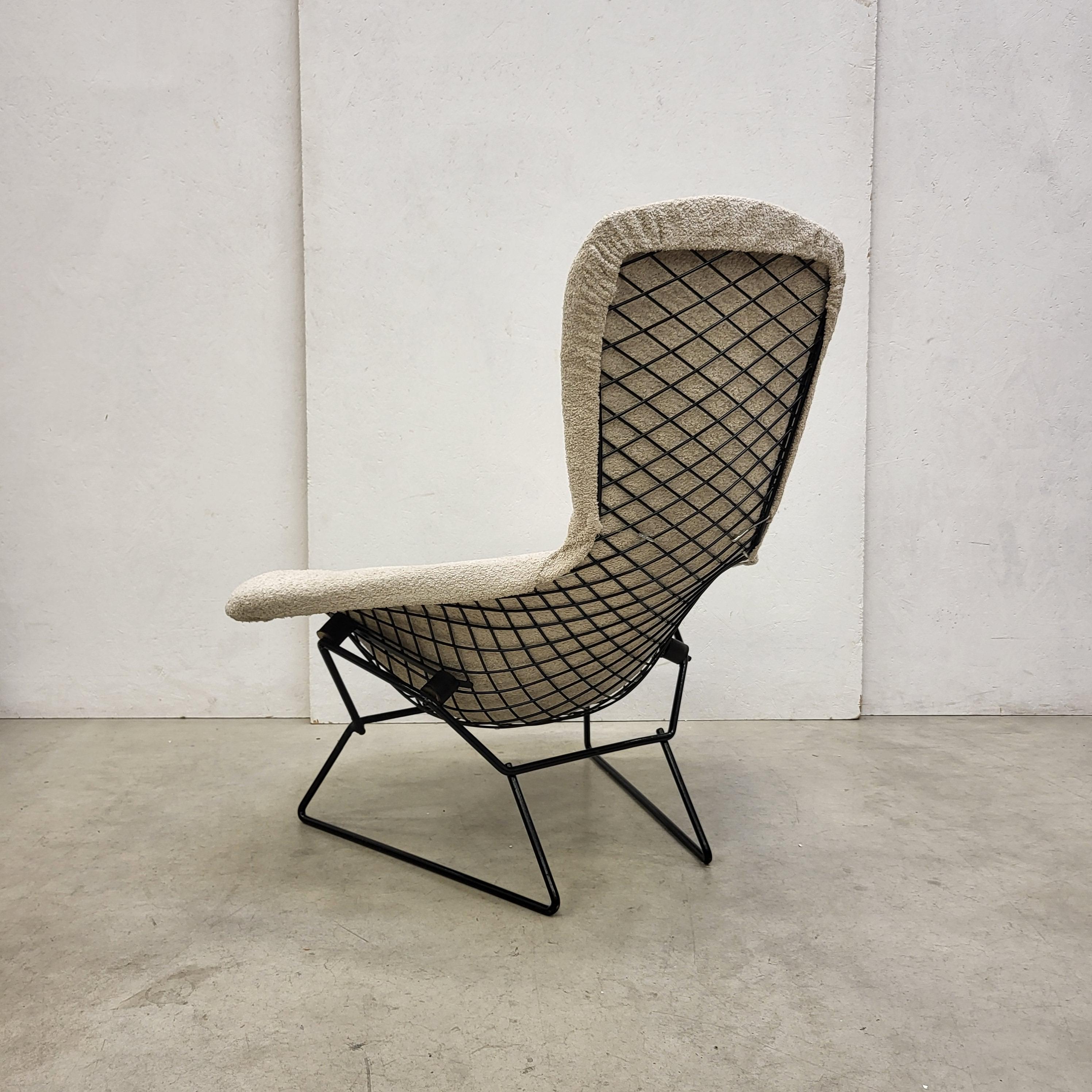 Early Bird Chair & Ottoman Bouclé by Harry Bertoia for Knoll, 1970s In Good Condition For Sale In Aachen, NW