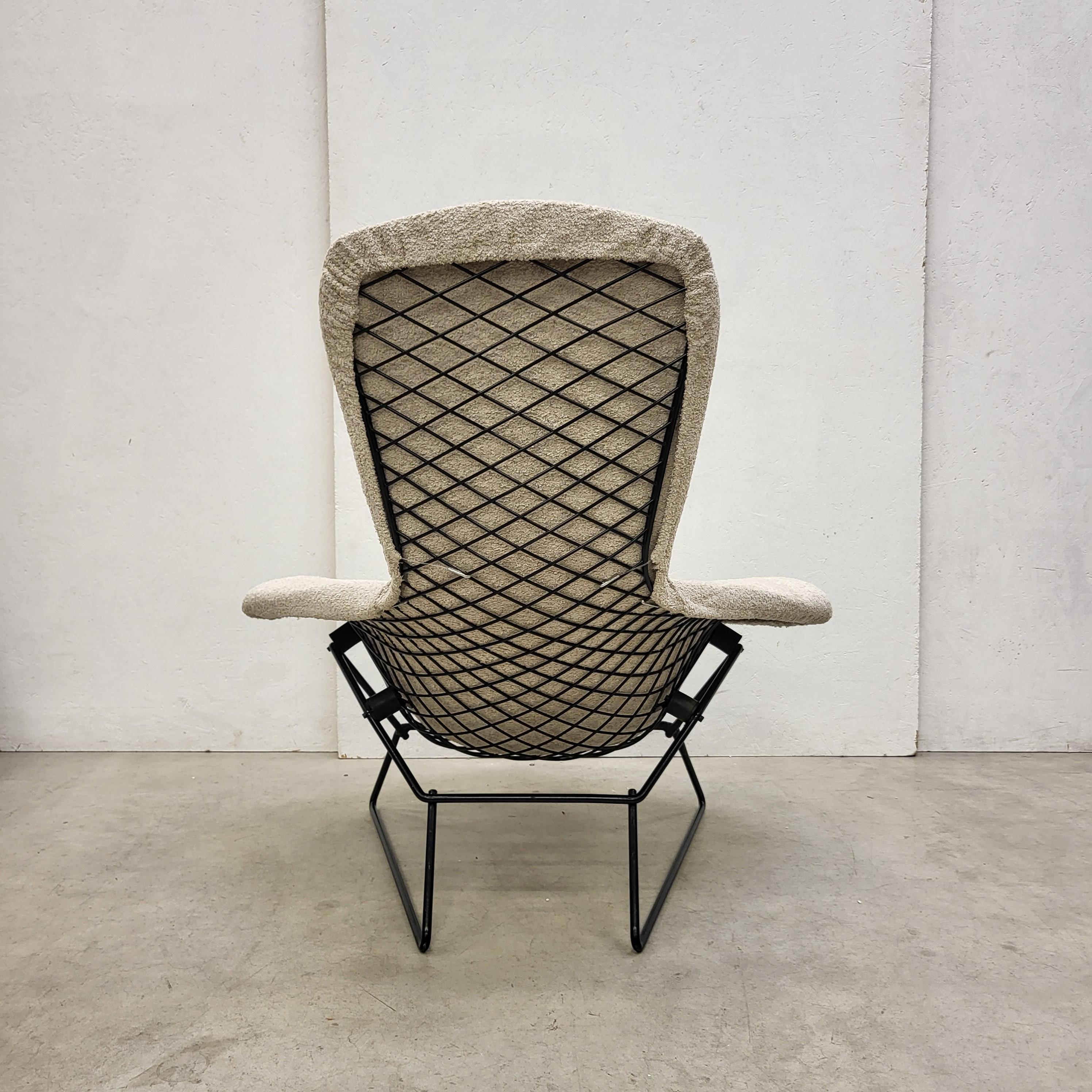 20th Century Early Bird Chair & Ottoman Bouclé by Harry Bertoia for Knoll, 1970s For Sale