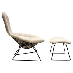 Chaise et pouf Early Birds Bouclé par Harry Bertoia pour Knoll, 1970