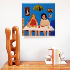 „Early Birds“ Porträtgemälde von Alan Fears, 1980er Jahre, Mädchen Pop Art