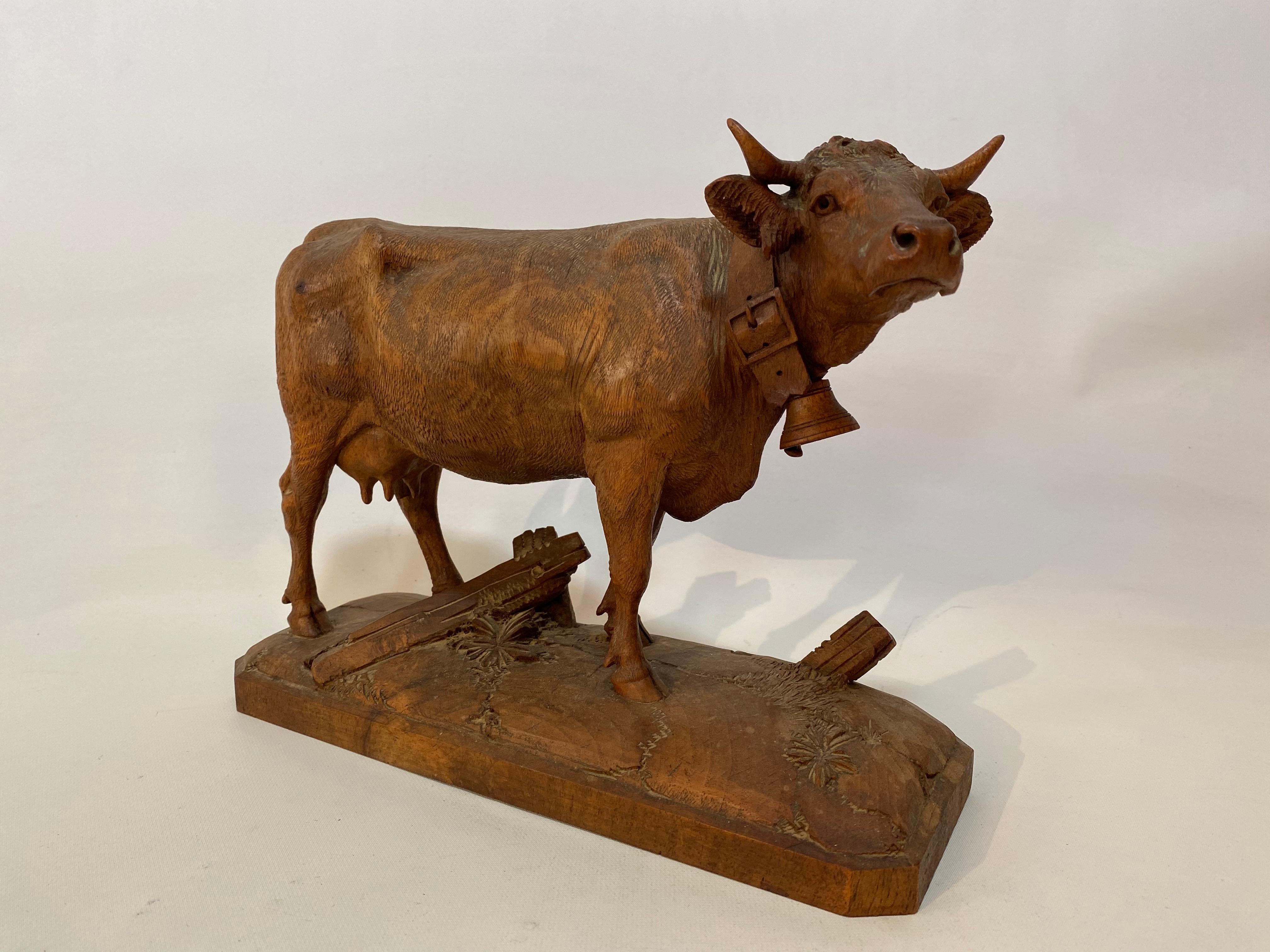 cow wood carving