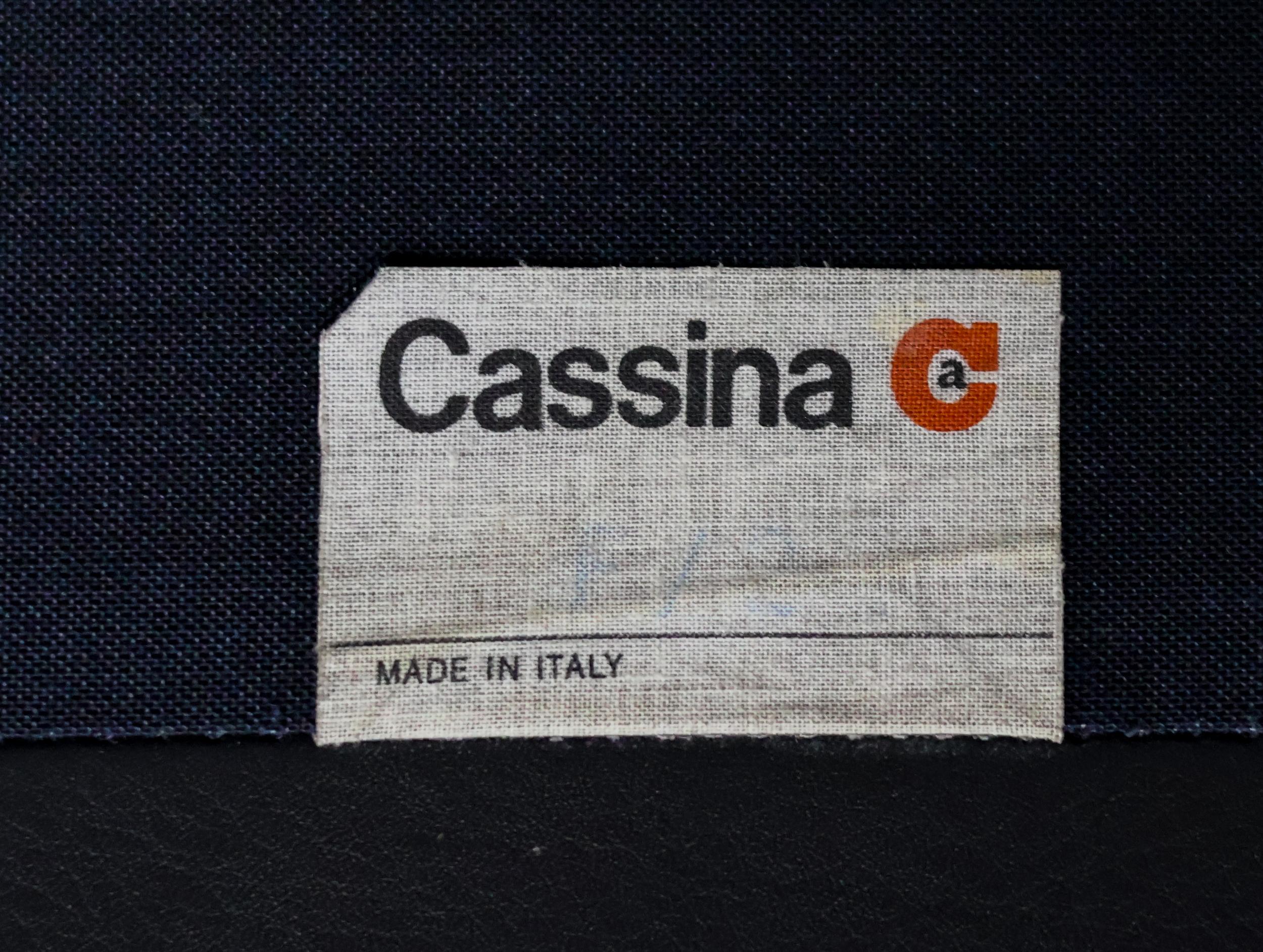 Early Black Leather Maralunga Sofa by Vico Magistretti for Cassina 9