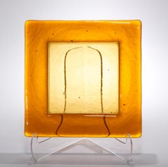 Cenicero cuadrado grueso de cristal de Blenko, 1937-1941