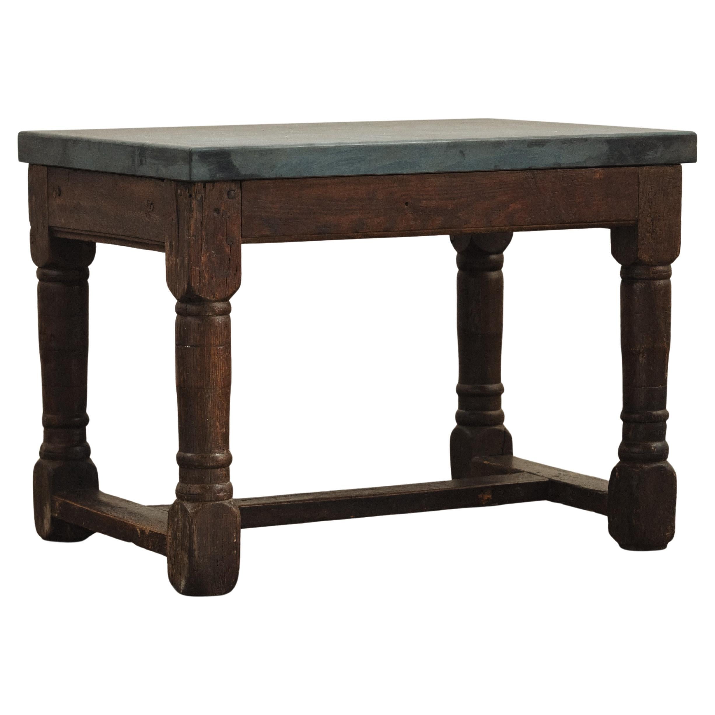 Early Blue Stone Side Table From Italy, Circa 1800 For Sale