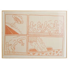 Early "Blueprint Drawing" American Contemporary Pop Art by Keith Haring, 1981