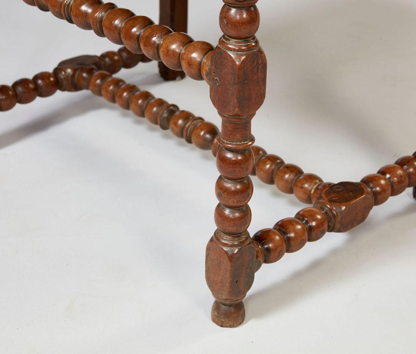 Late 17th Century Early Bobbin Turned Walnut Armchair For Sale