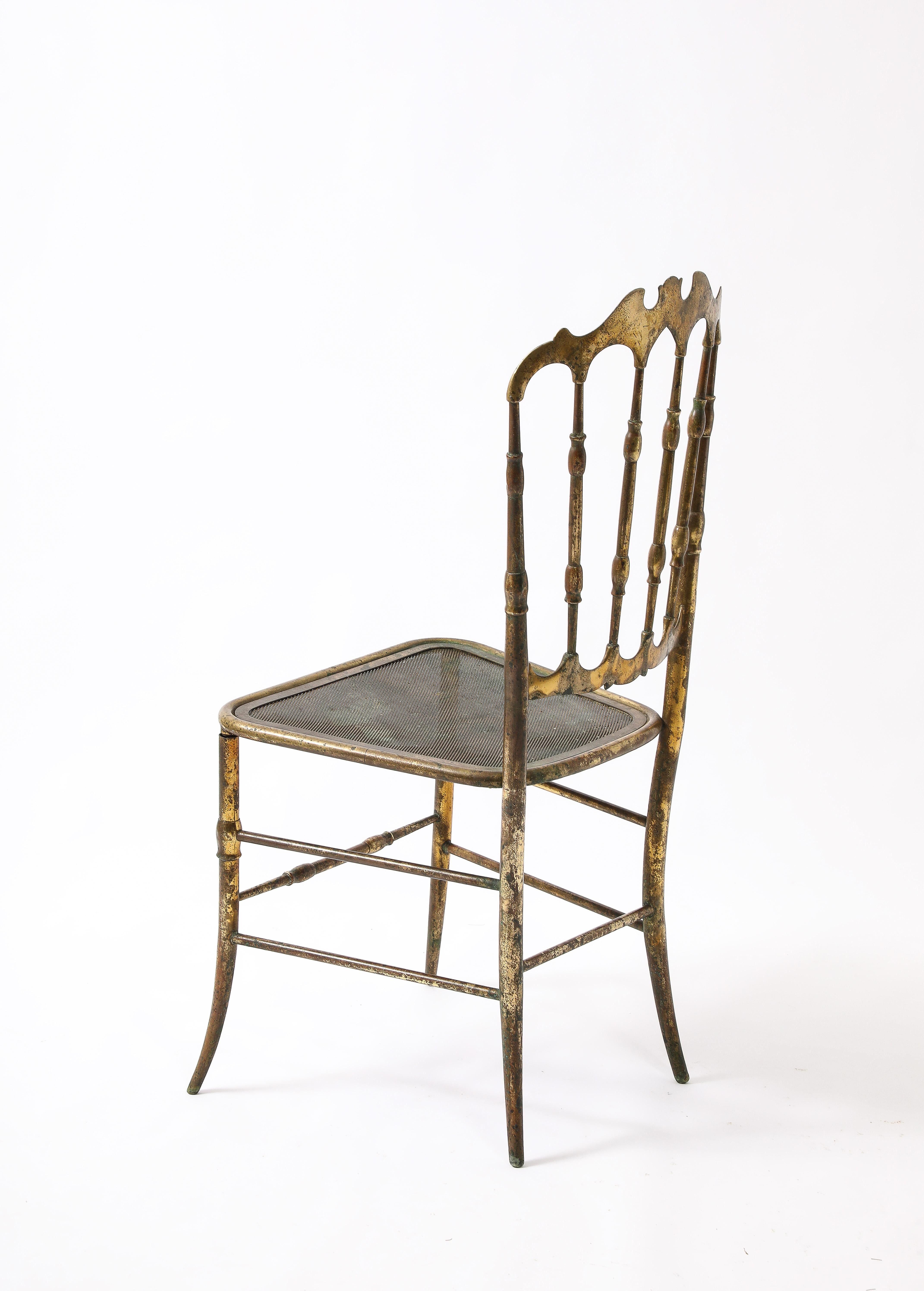 Early Brass Charivari Chair, Italy 1930's For Sale 3
