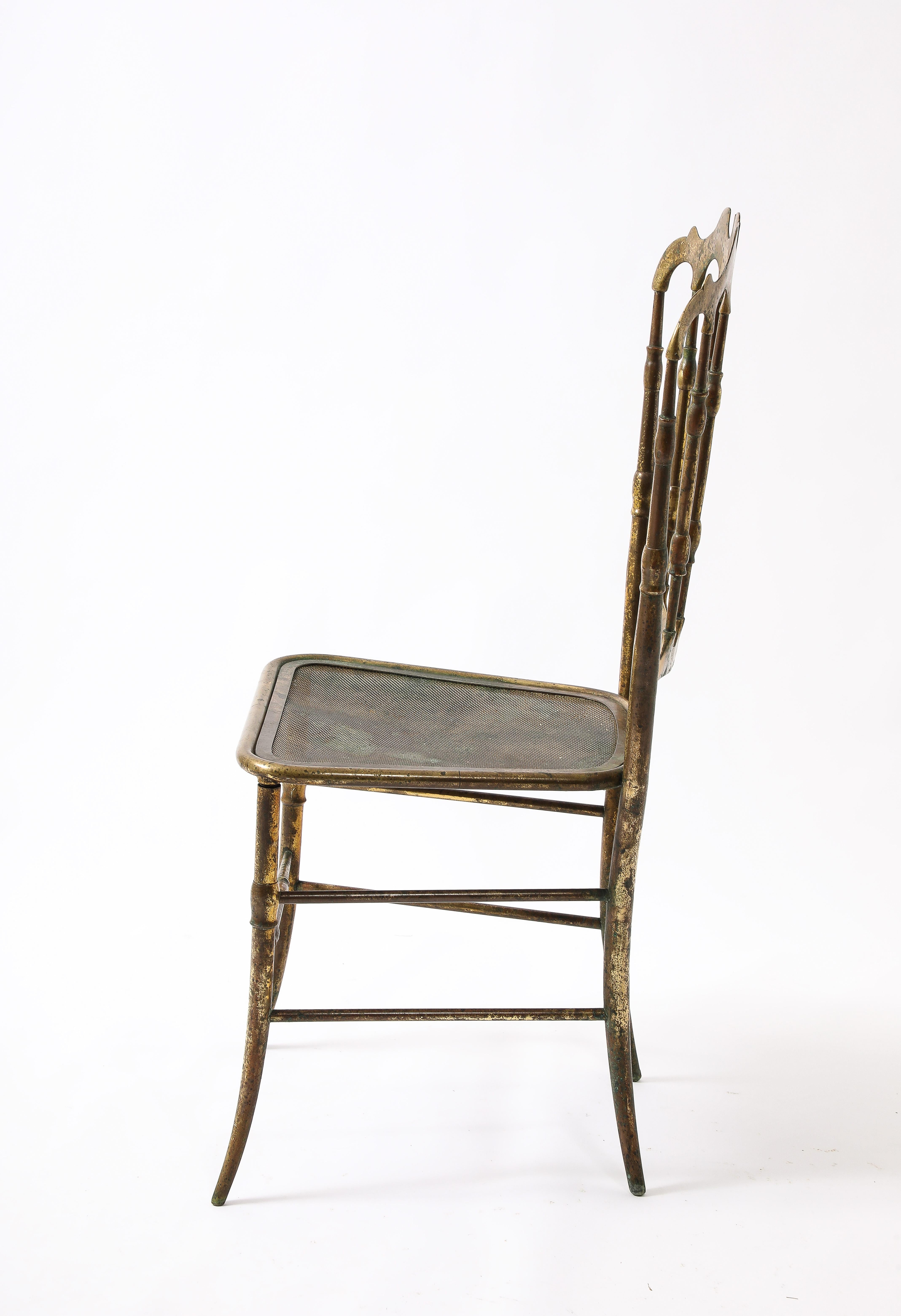Early Brass Charivari Chair, Italy 1930's For Sale 4