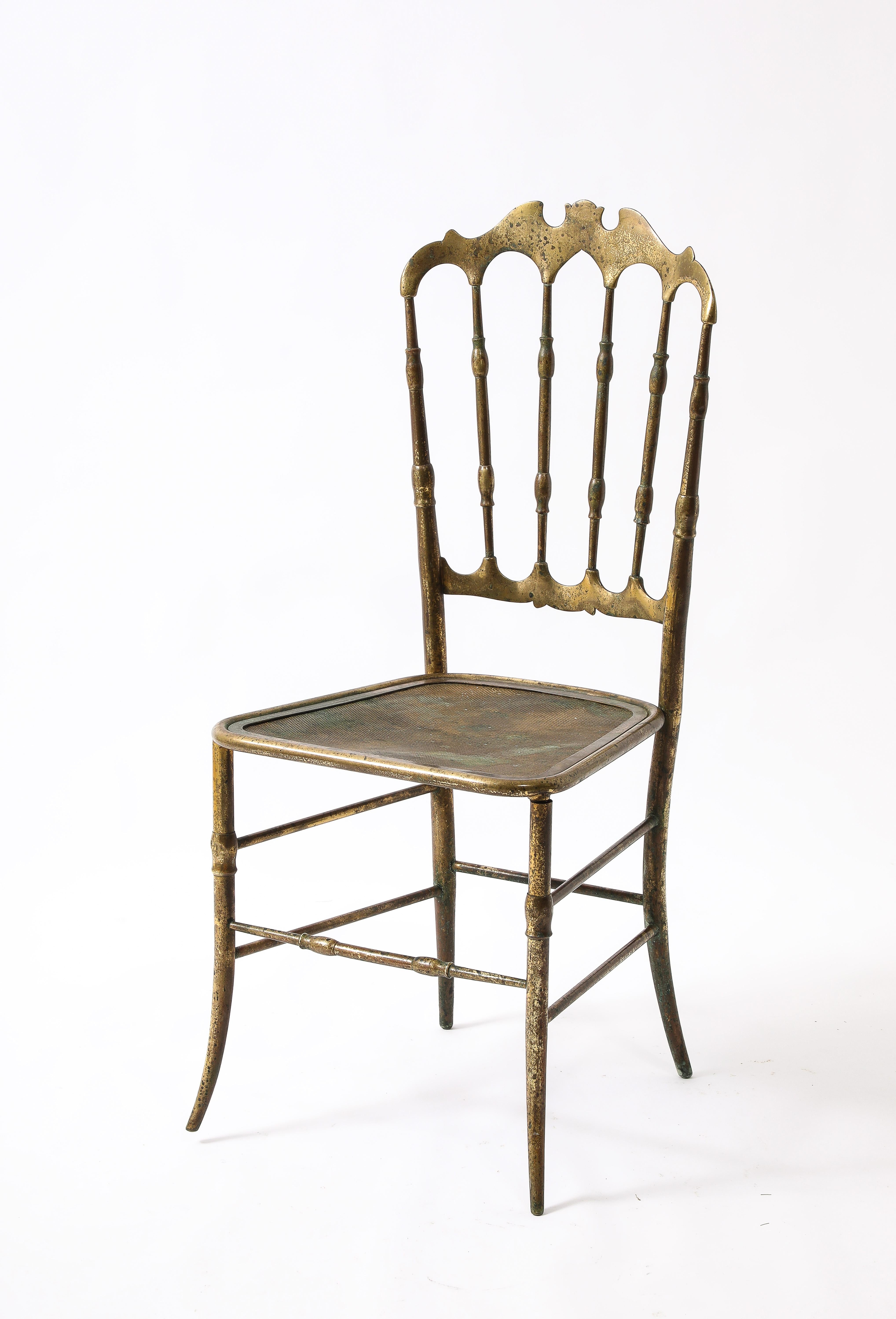 Early Brass Charivari Chair, Italy 1930's For Sale 5