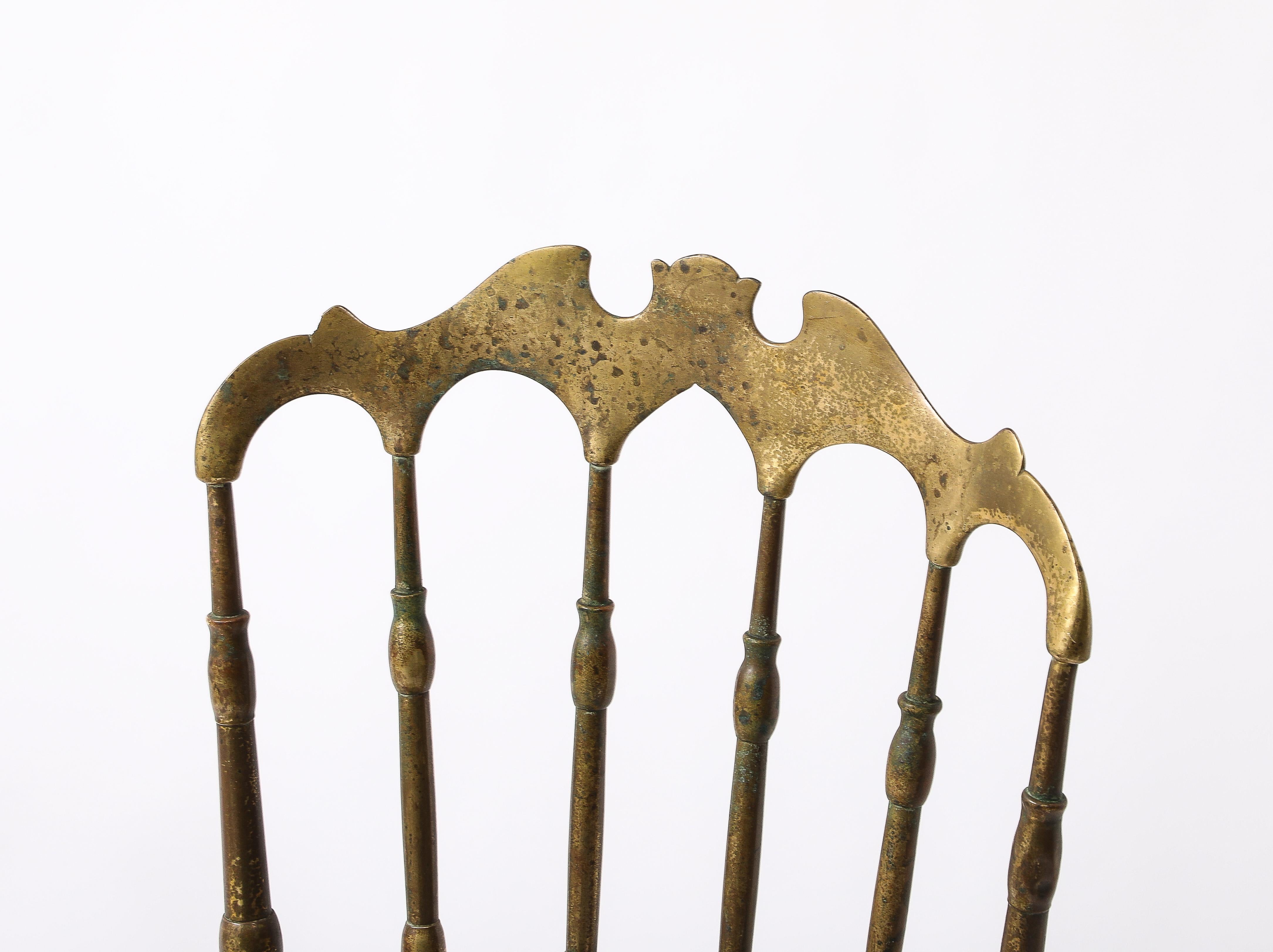 Early Brass Charivari Chair, Italy 1930's For Sale 6