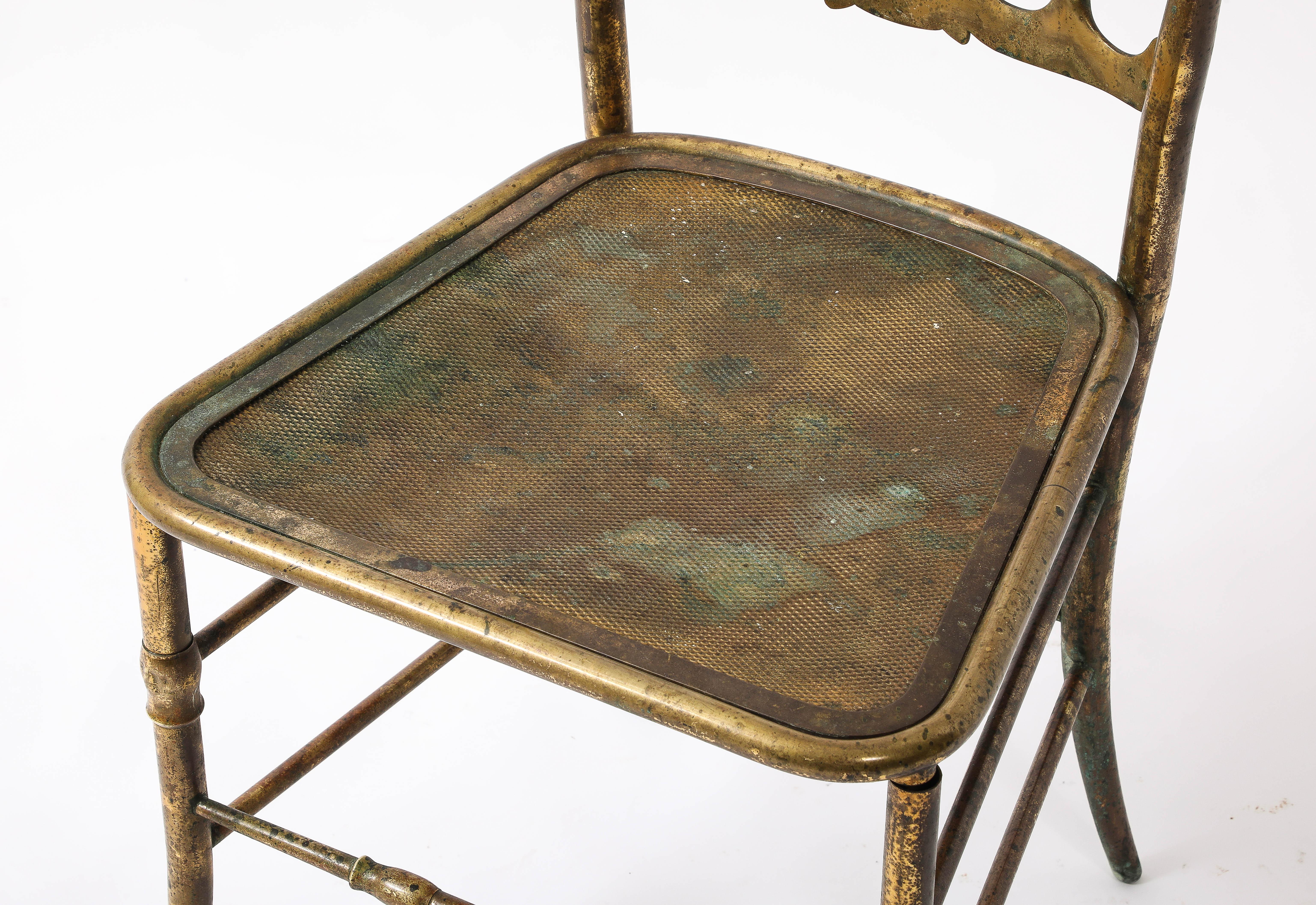 Early Brass Charivari Chair, Italy 1930's For Sale 7