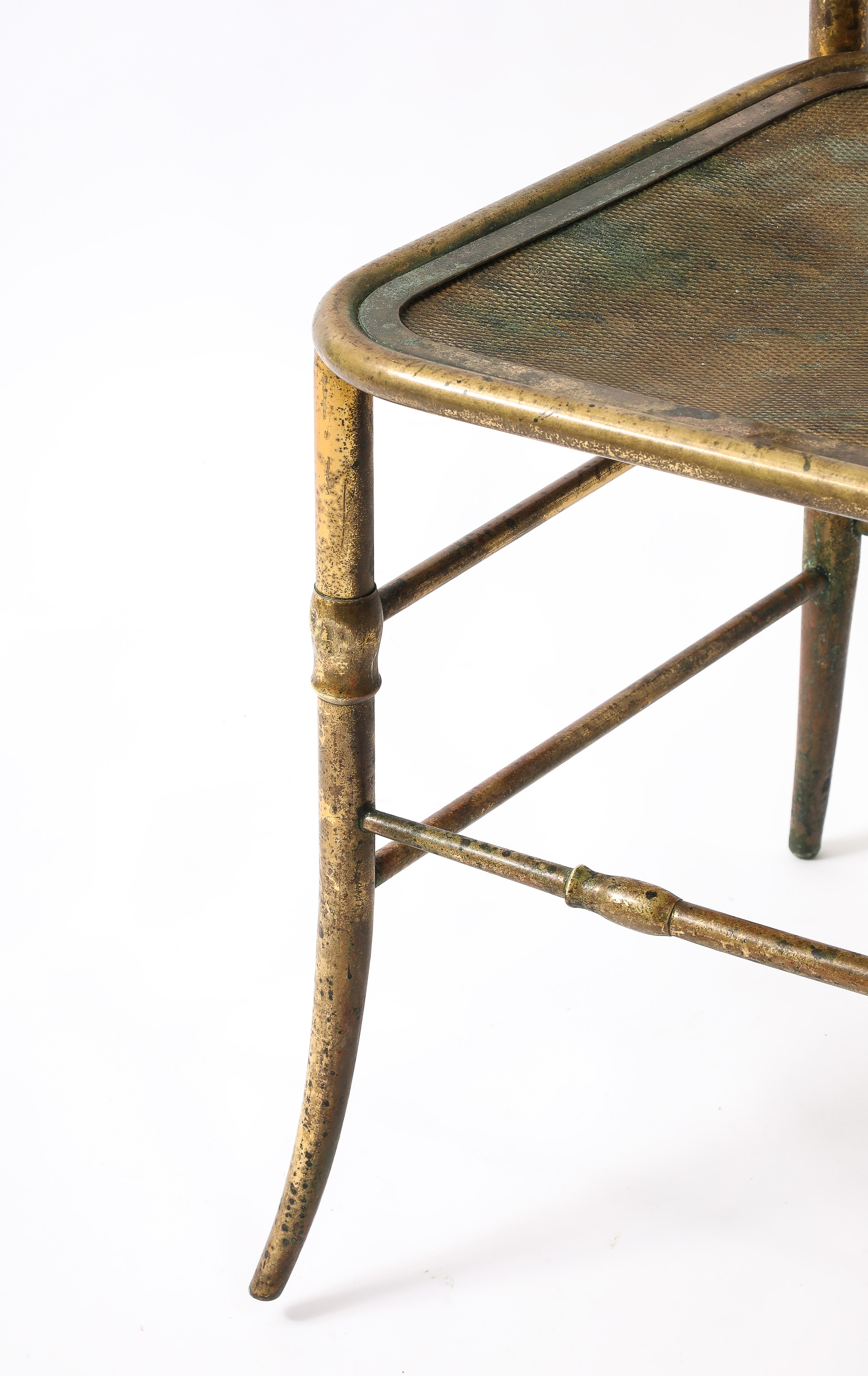 Early Brass Charivari Chair, Italy 1930's For Sale 8