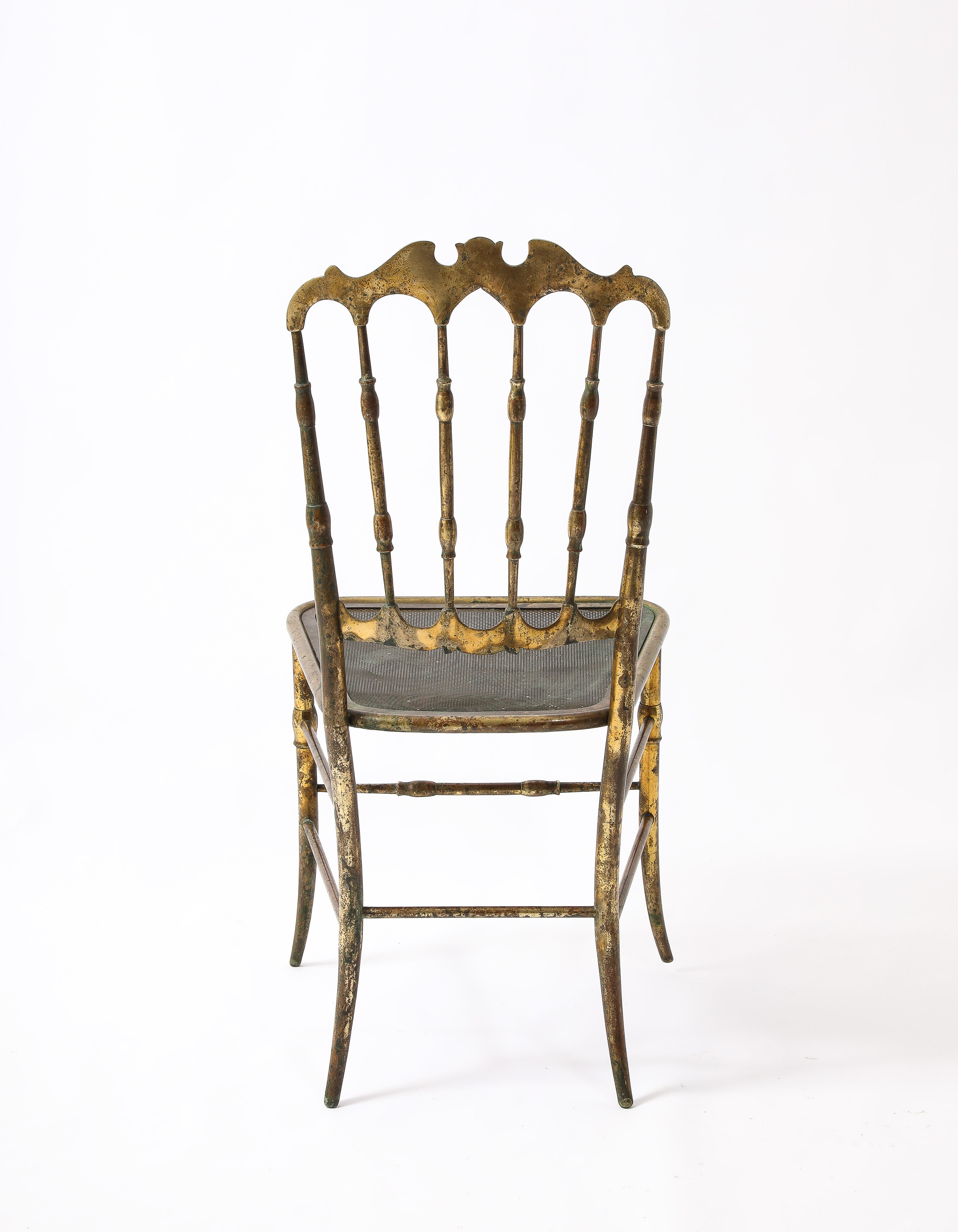 20th Century Early Brass Charivari Chair, Italy 1930's For Sale