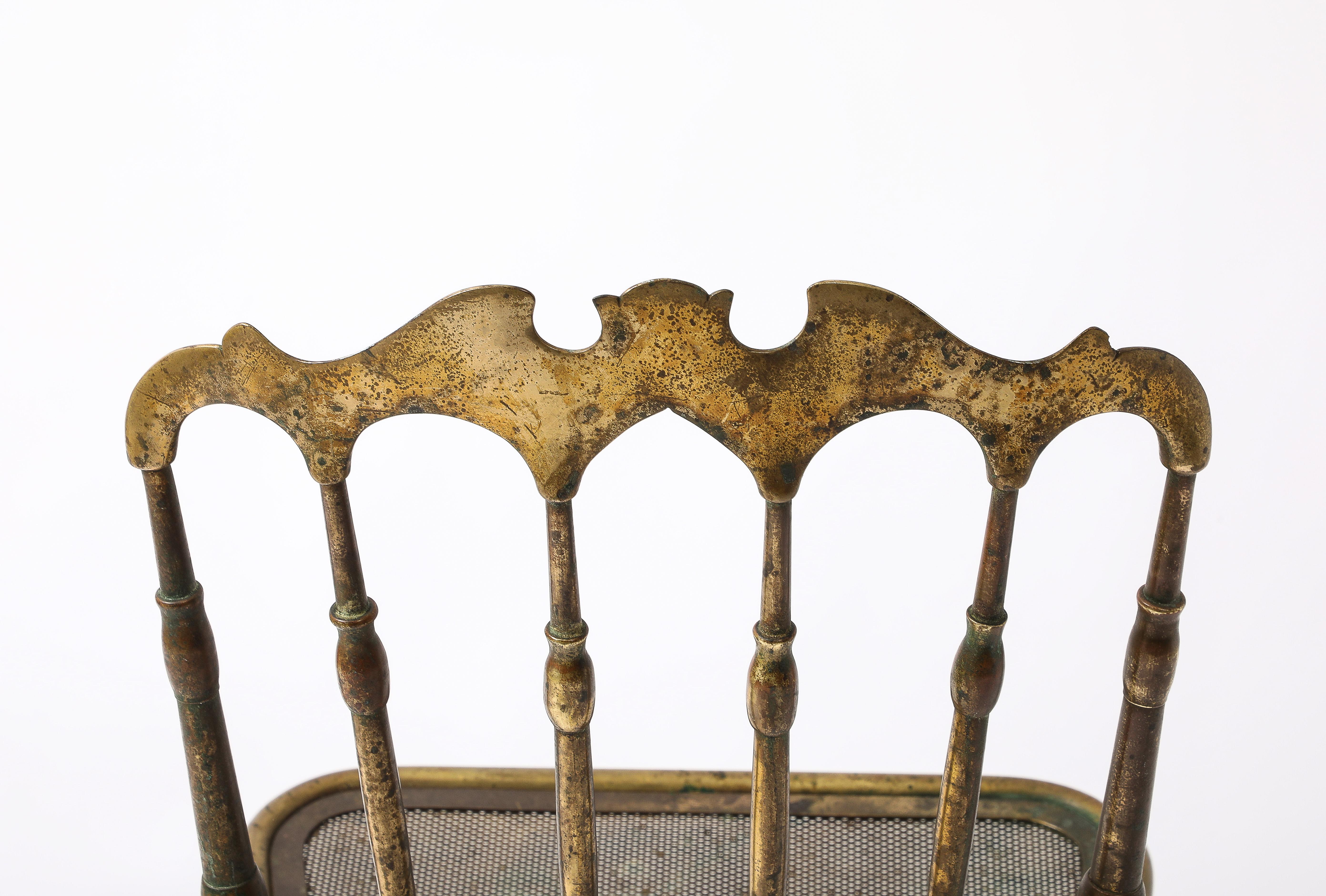 Early Brass Charivari Chair, Italy 1930's For Sale 1