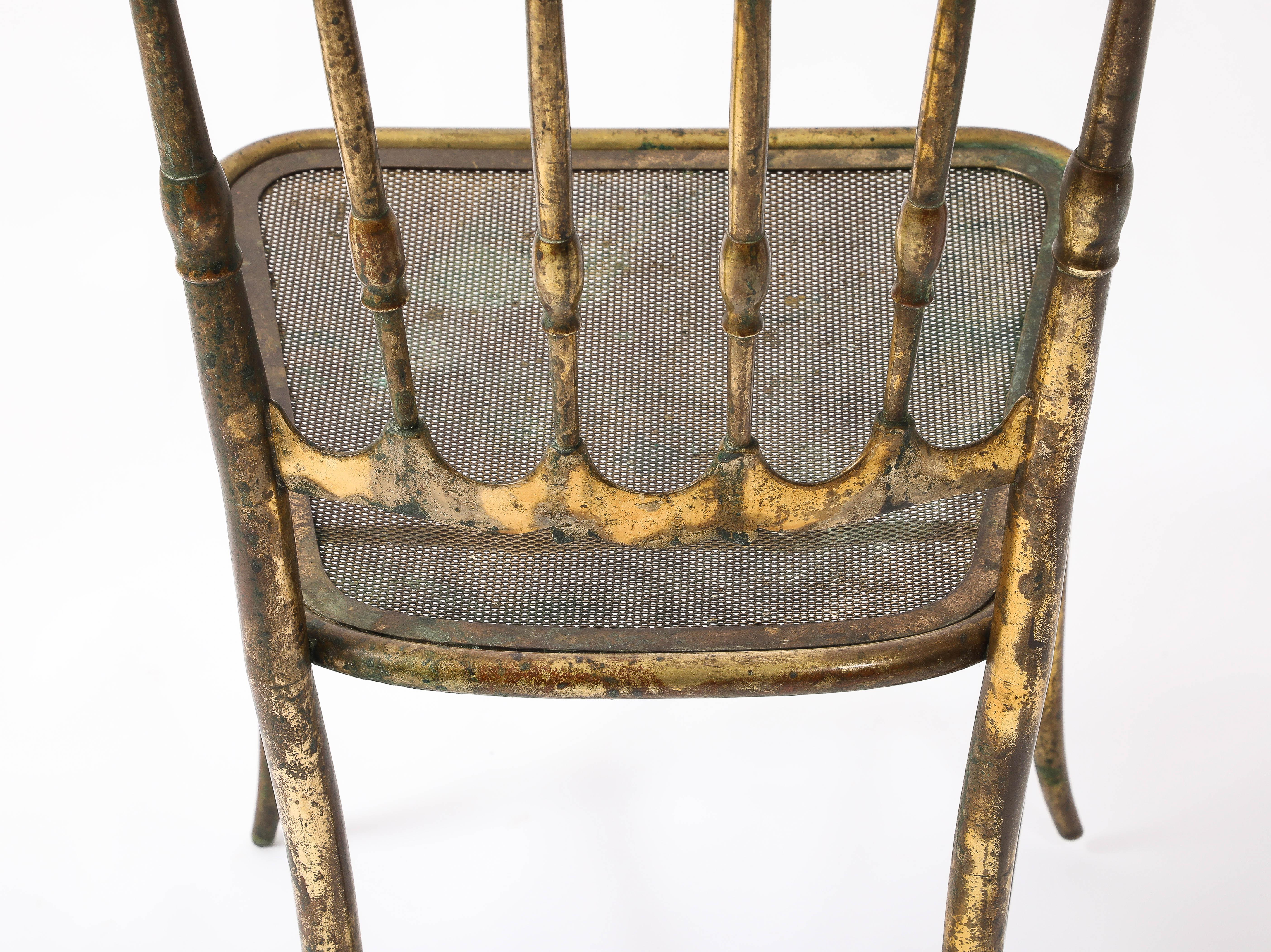 Early Brass Charivari Chair, Italy 1930's For Sale 2