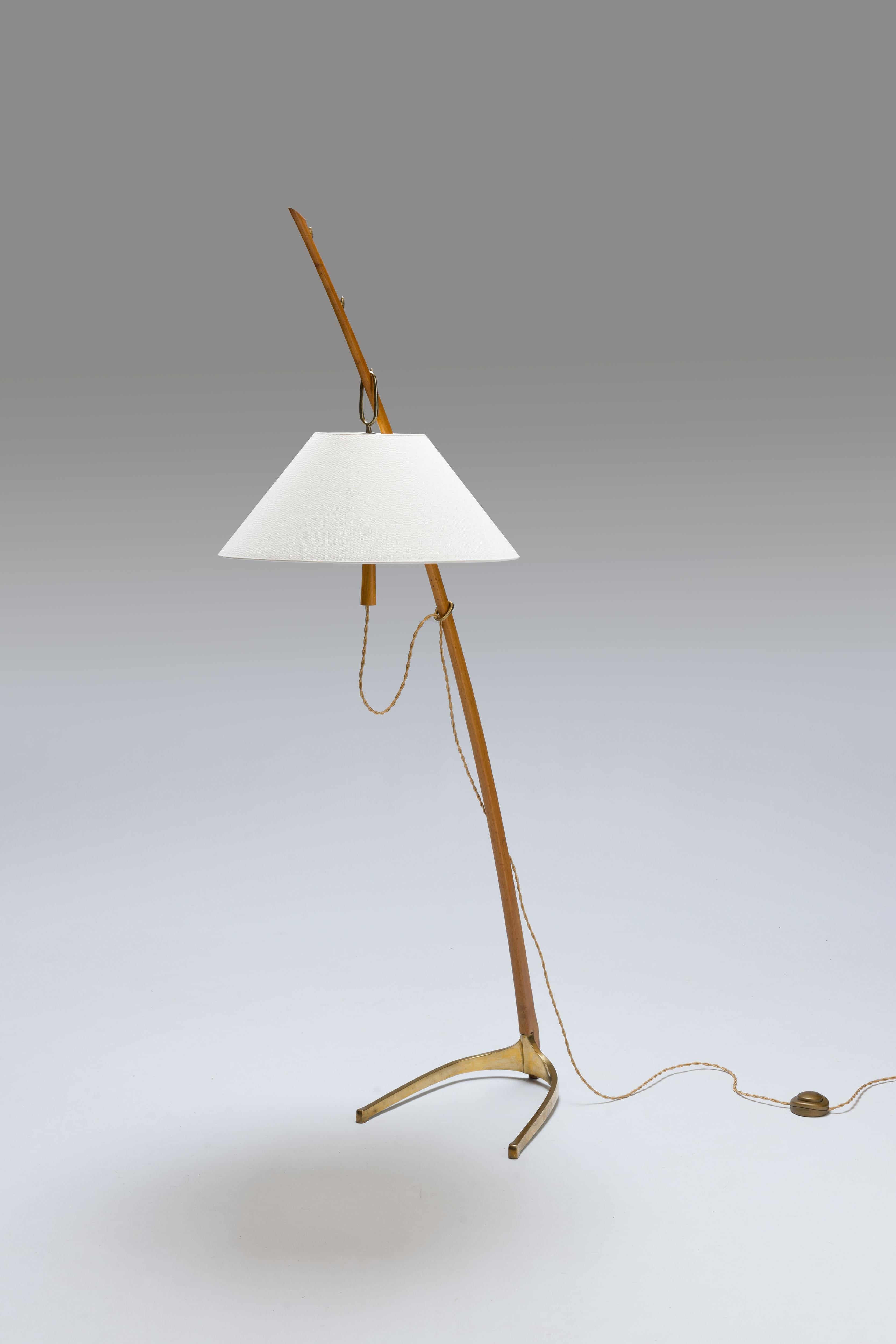 Early Brass 'Dornstab' Floor Lamp by J.T. Kalmar Austria 6