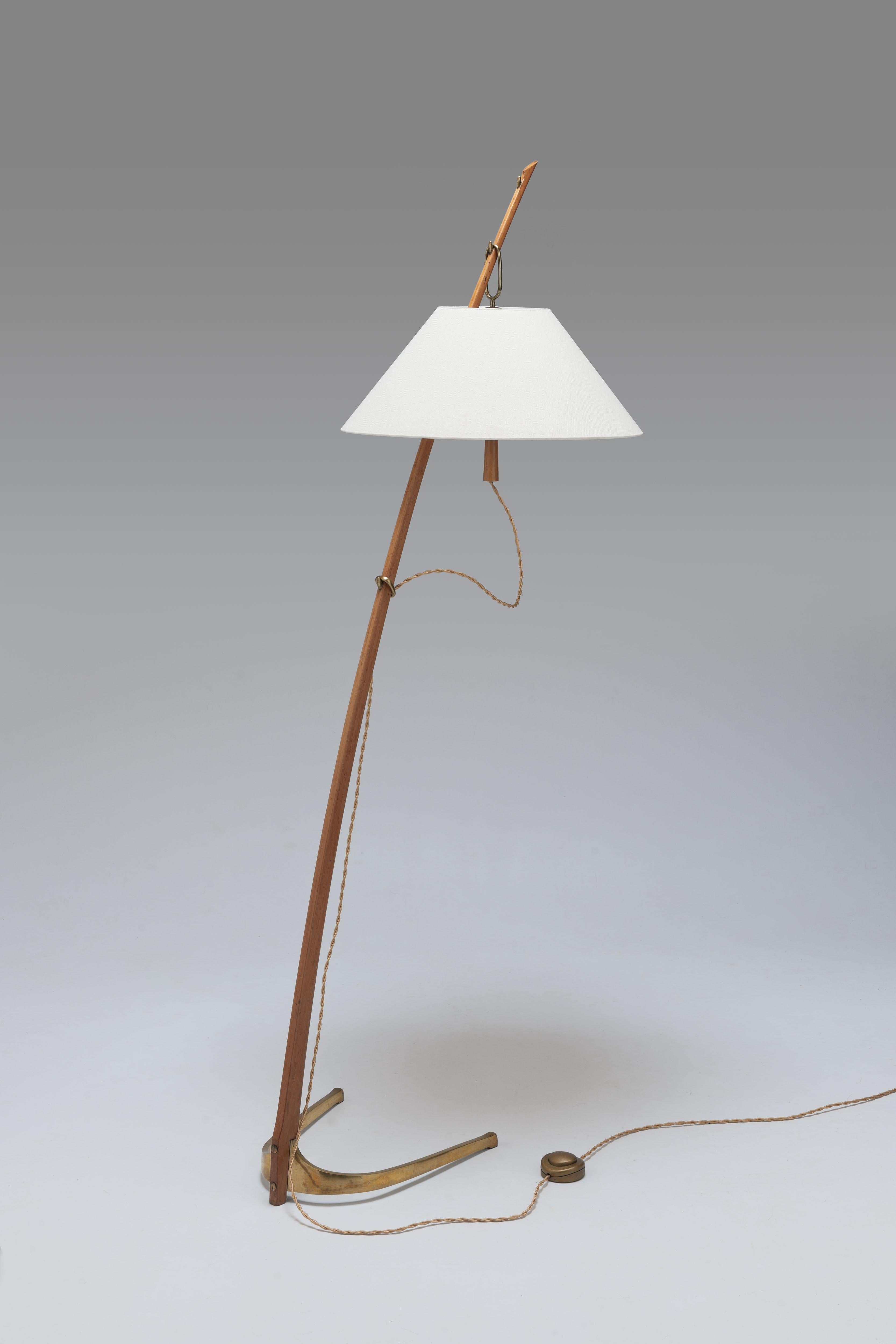 Early Brass 'Dornstab' Floor Lamp by J.T. Kalmar Austria 7