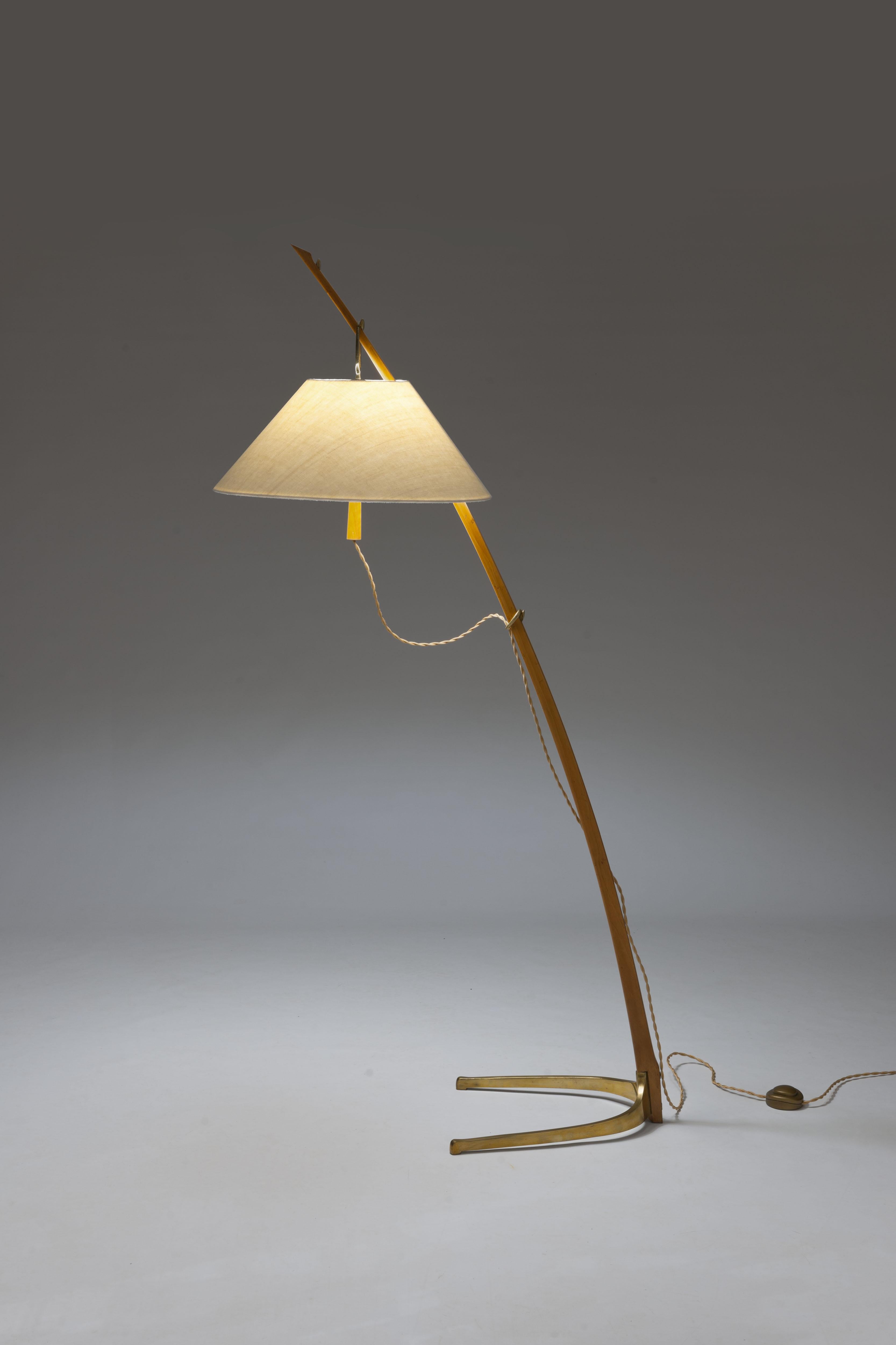 Early Brass 'Dornstab' Floor Lamp by J.T. Kalmar Austria 14