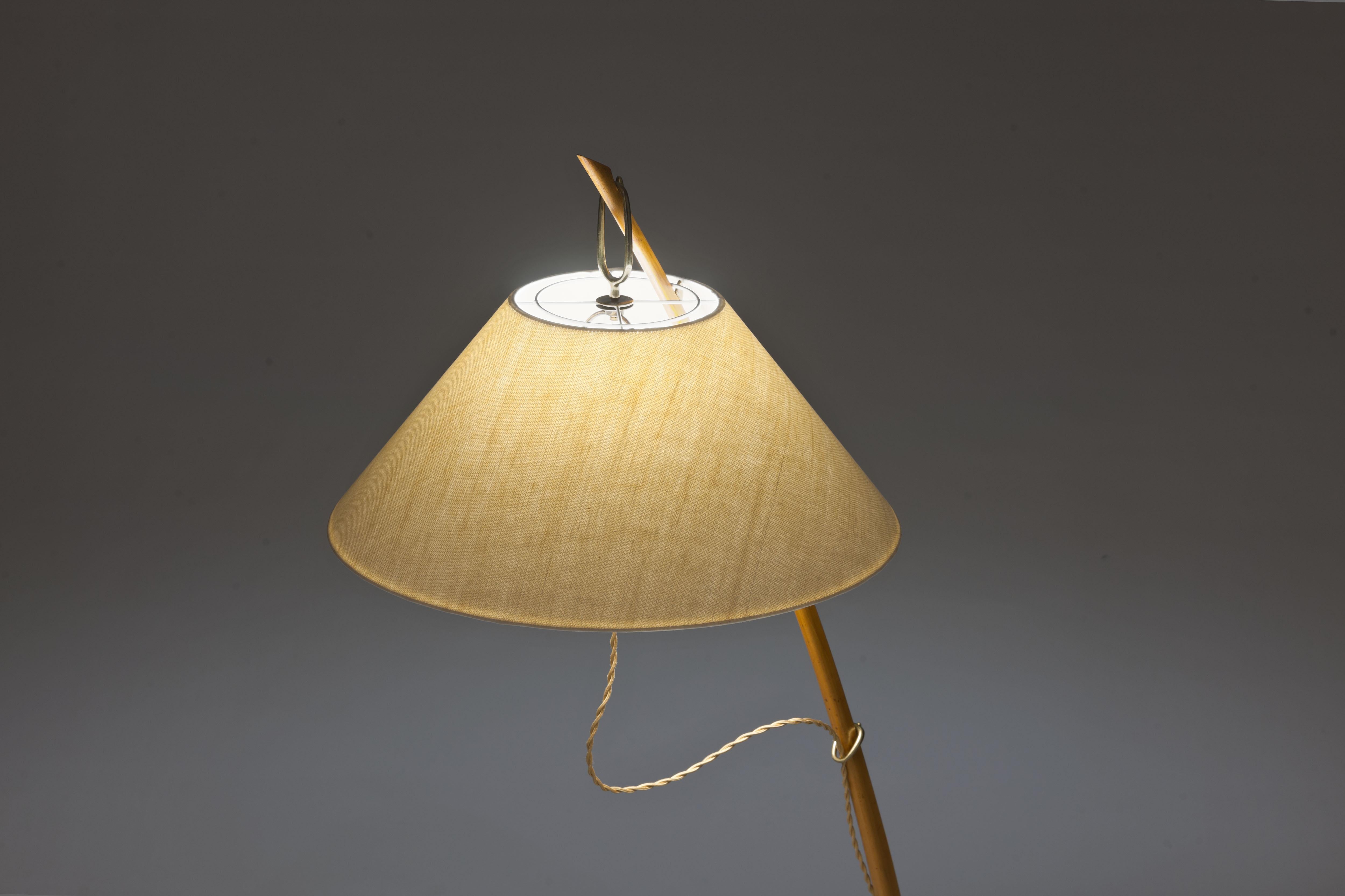 Mid-20th Century Early Brass 'Dornstab' Floor Lamp by J.T. Kalmar Austria