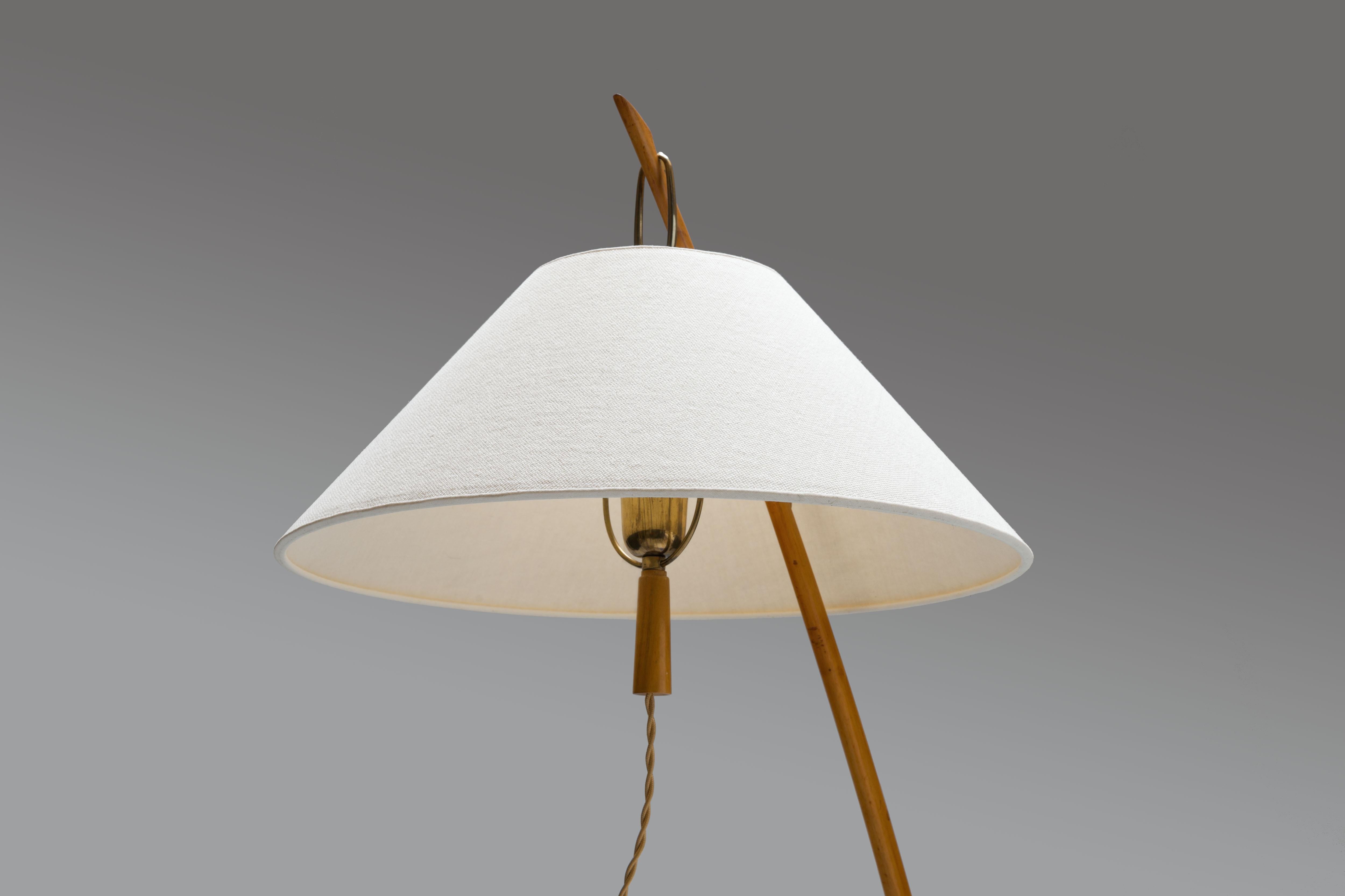 Early Brass 'Dornstab' Floor Lamp by J.T. Kalmar Austria 3