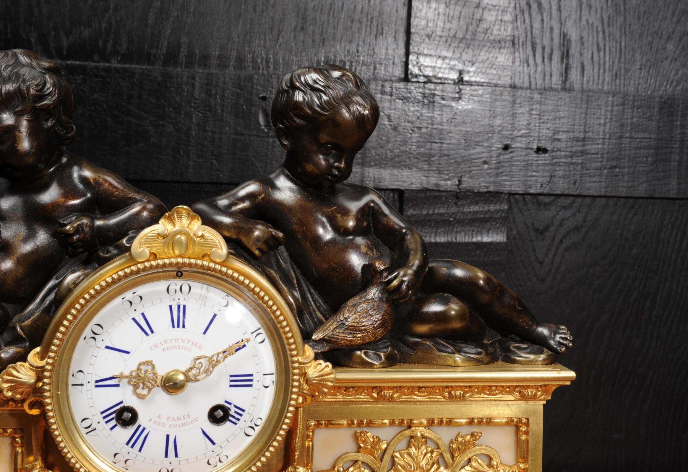 Early Bronze and Ormolu Antique French Clock by Charpentier of Paris 3