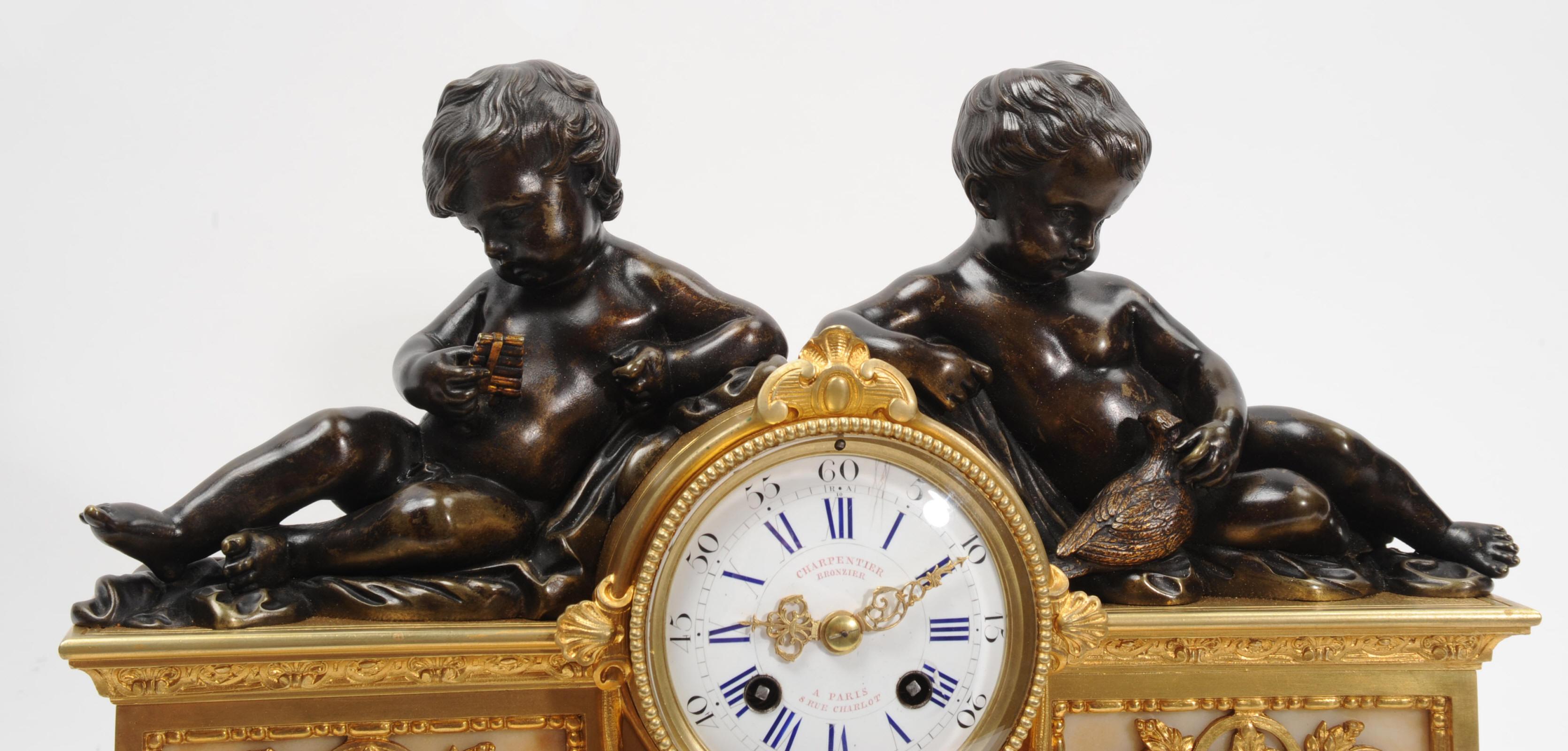 Early Bronze and Ormolu Antique French Clock by Charpentier of Paris 7