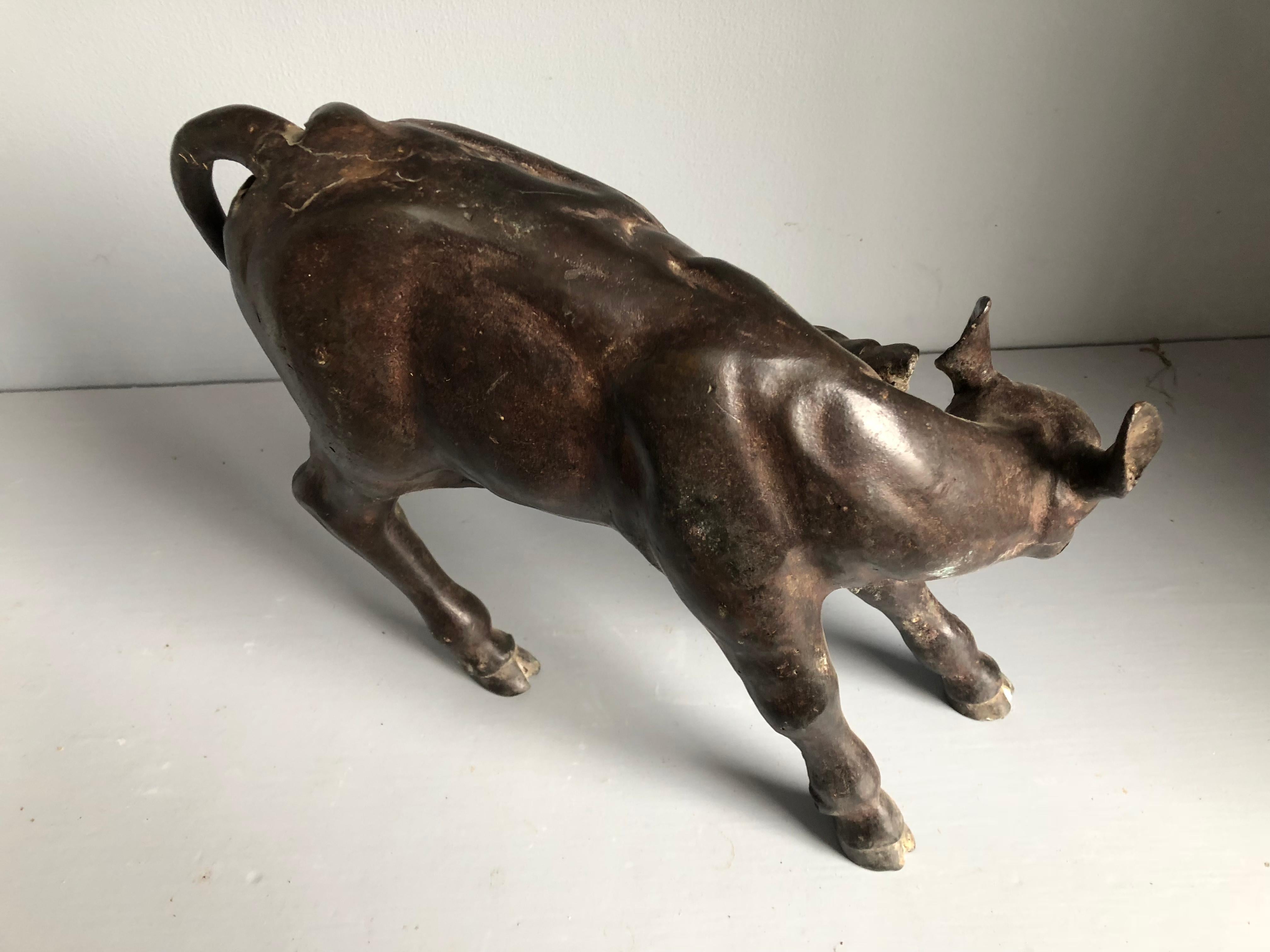 18th Century and Earlier Early Bronze Calf, 18th Century French