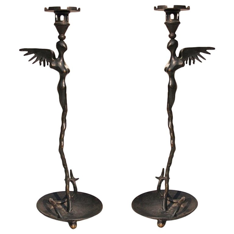 Early Bronze Candle Holders by Michael Aram For Sale at 1stDibs