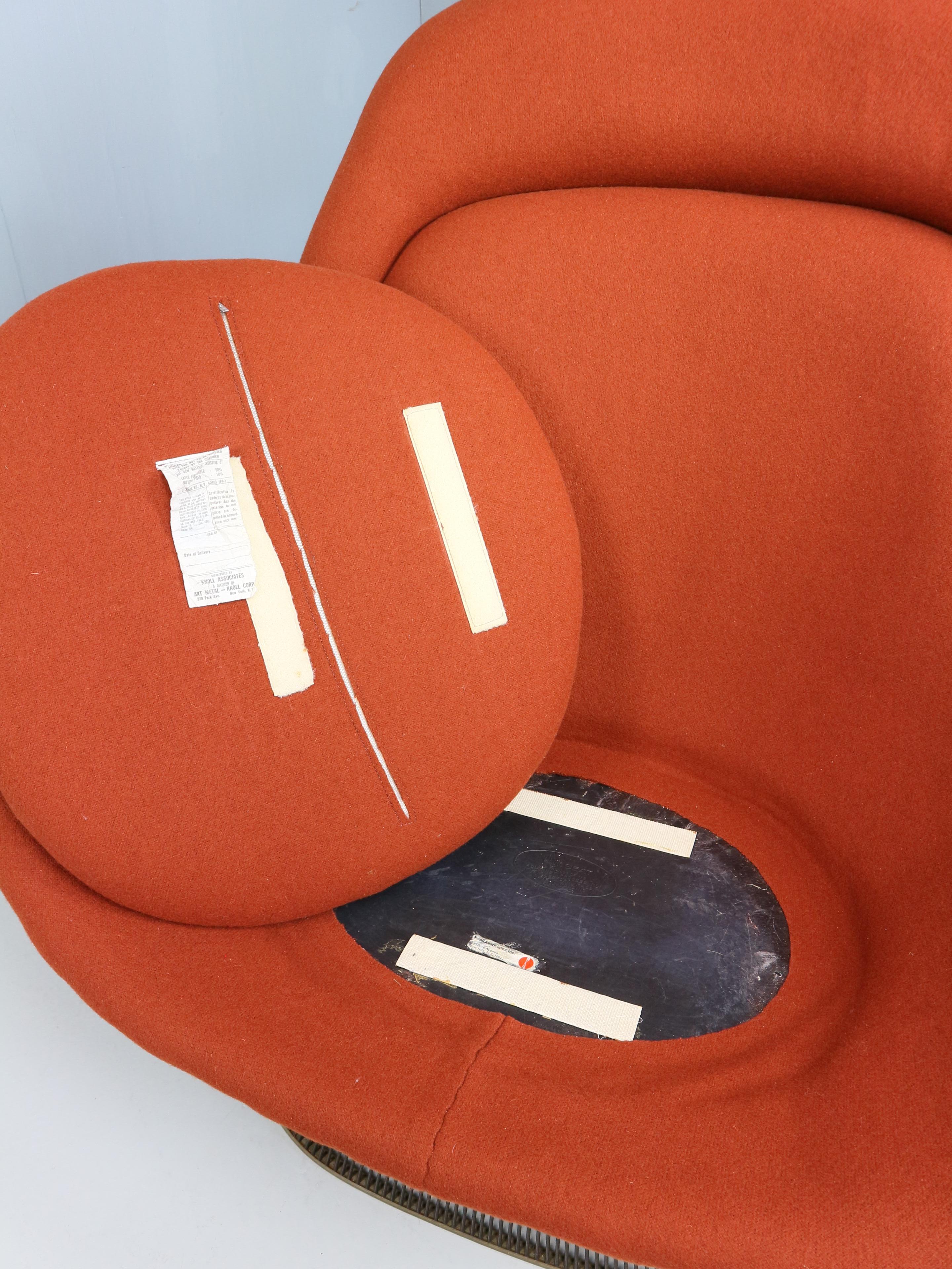 Sedia da salotto in bronzo di Warren Platner per Knoll degli anni '60 in rosso ruggine in vendita 6
