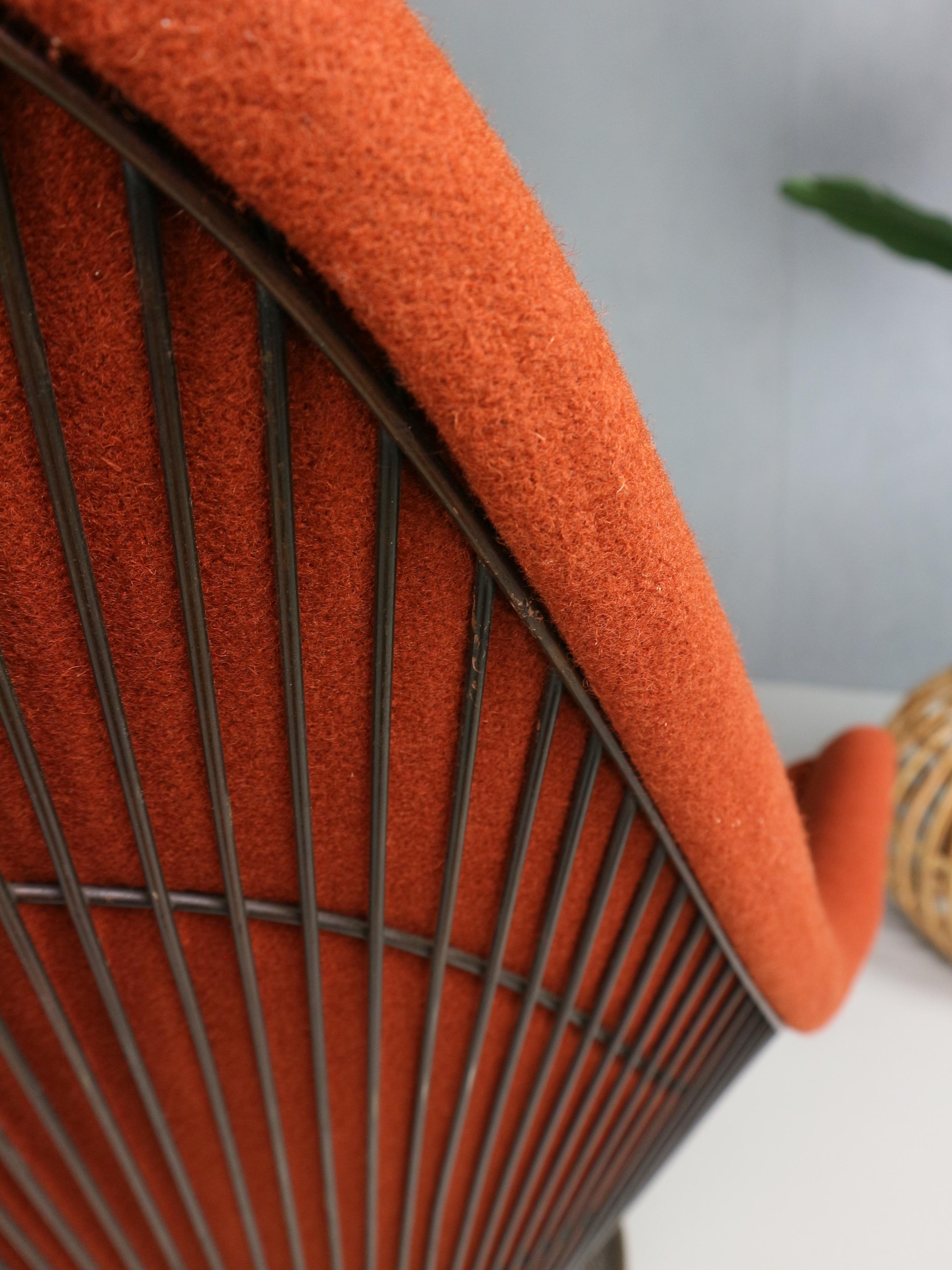Sedia da salotto in bronzo di Warren Platner per Knoll degli anni '60 in rosso ruggine in vendita 13