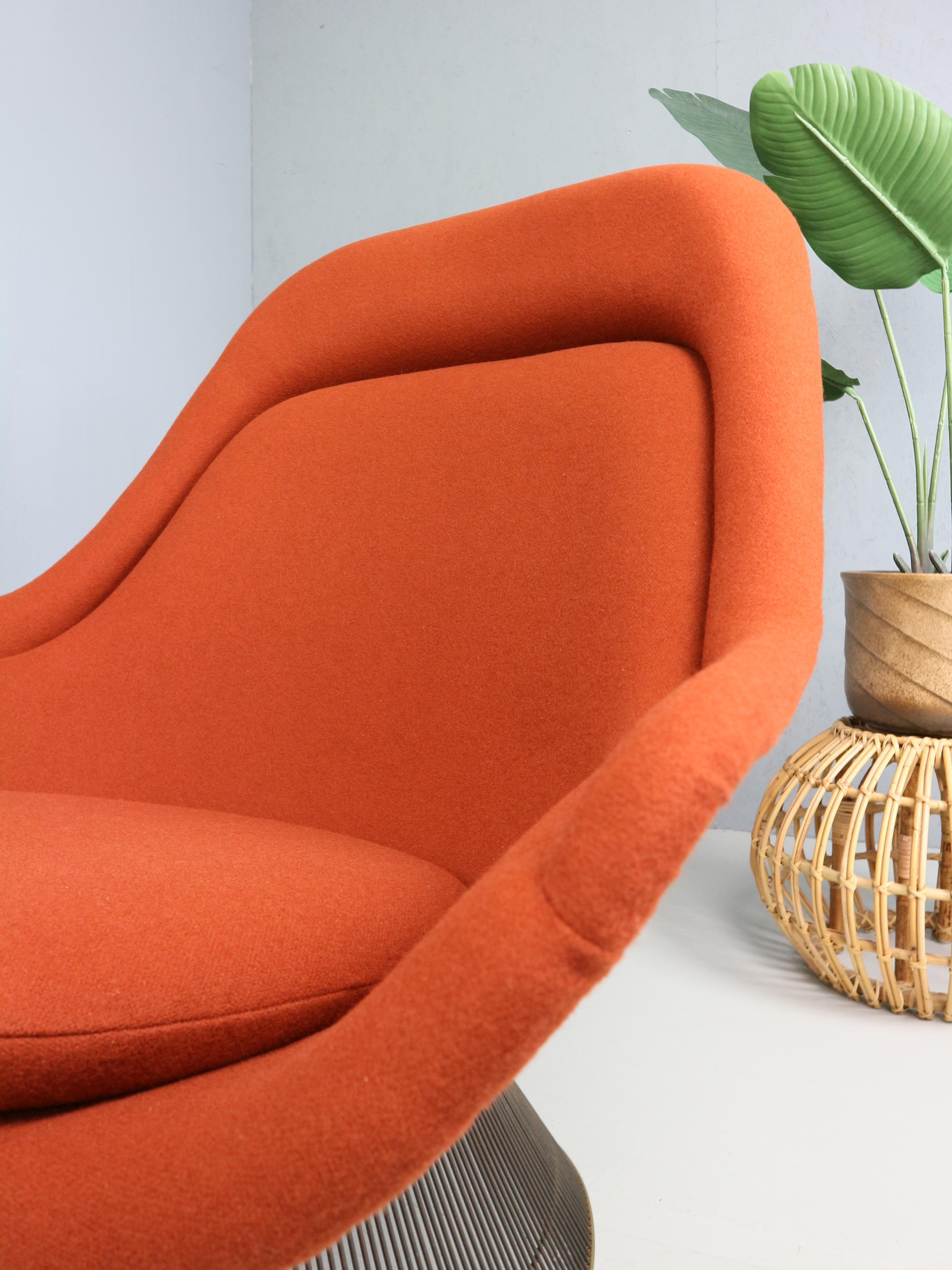 Sedia da salotto in bronzo di Warren Platner per Knoll degli anni '60 in rosso ruggine in vendita 2