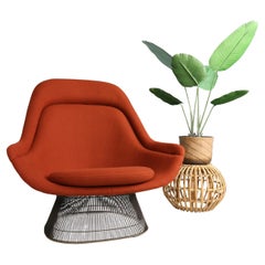 Early bronze lounge chair by Warren Platner for Knoll 1960s in rust red