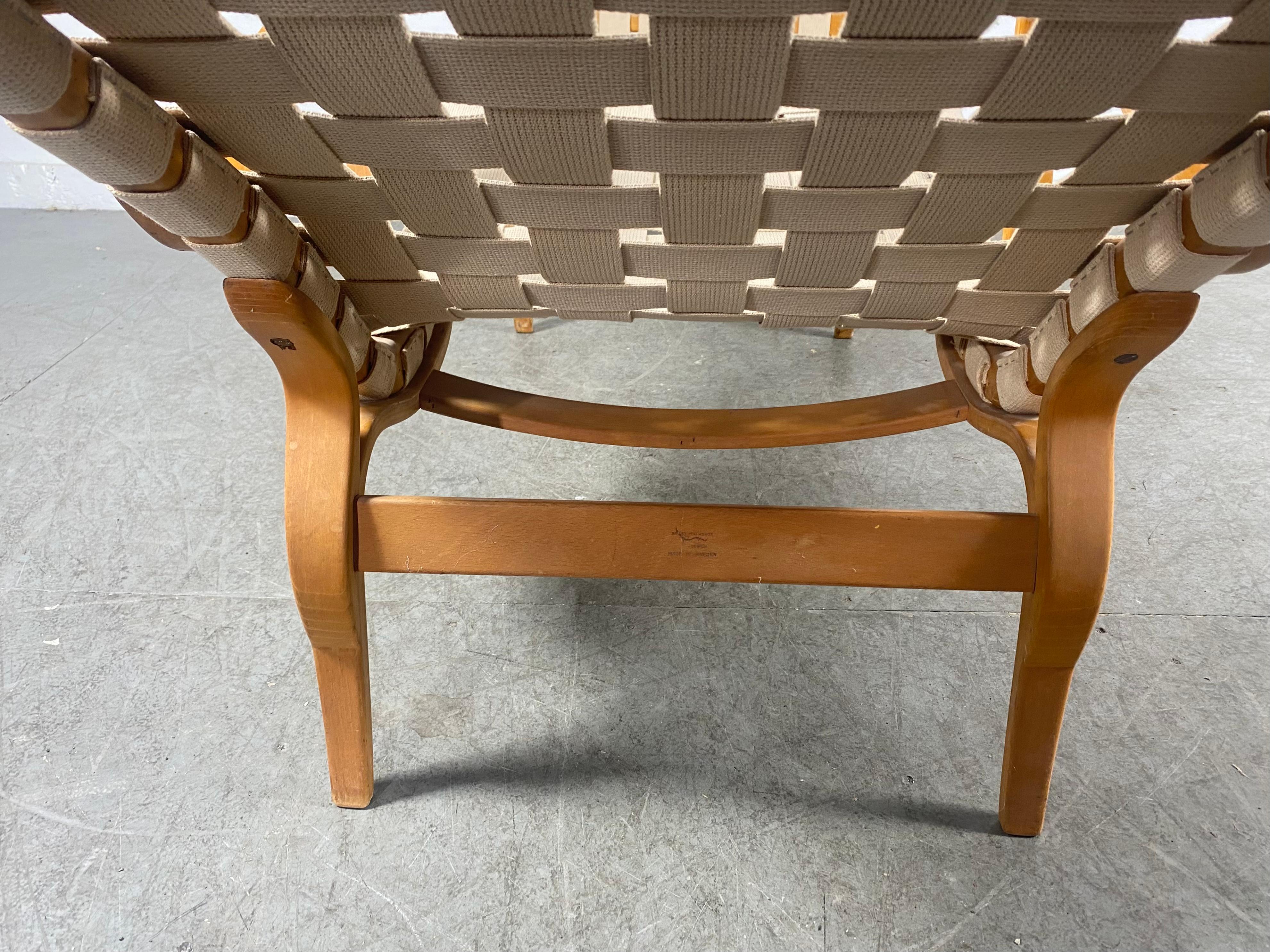 Early Bruno Mathsson Lounge Chair Model Pernilla 3, Karl Mathsson, Sweden For Sale 3