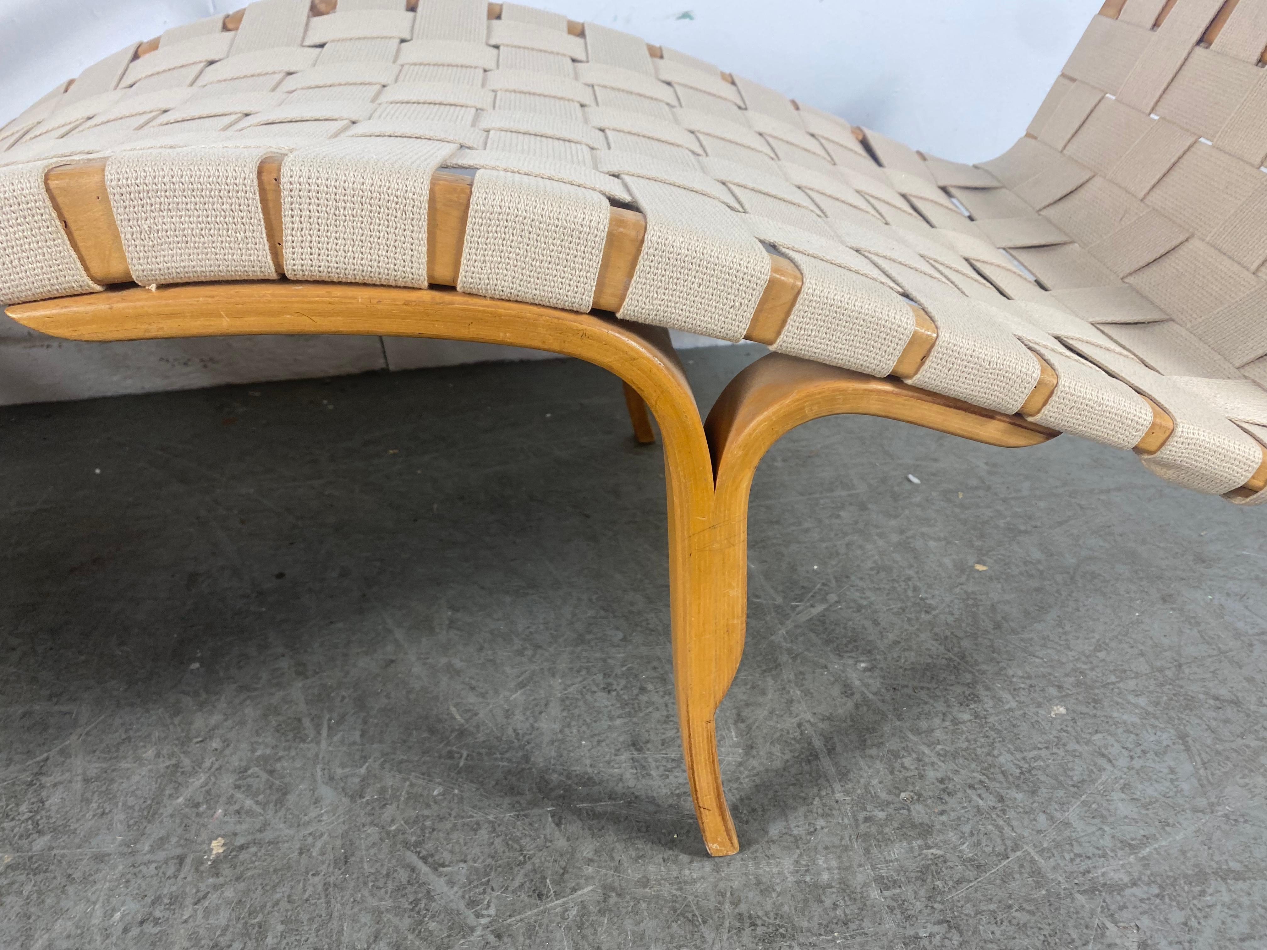 Mid-Century Modern Early Bruno Mathsson Lounge Chair Model Pernilla 3, Karl Mathsson, Sweden For Sale